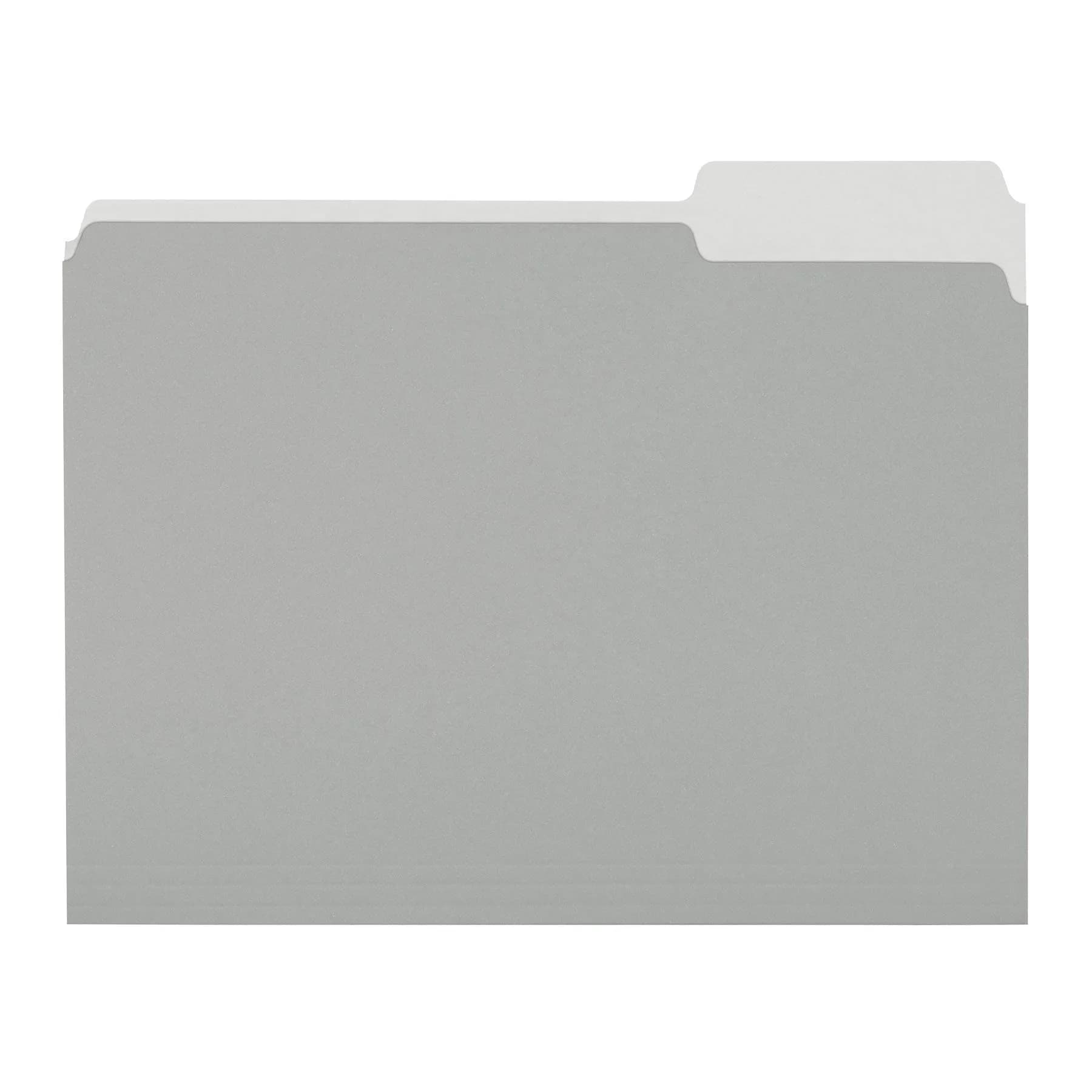 Amazon Basics File Folders for Organization, Letter Size, 1/3 Cut Tab, Gray, 36-Pack | Sturdy Paper Stock - main product image