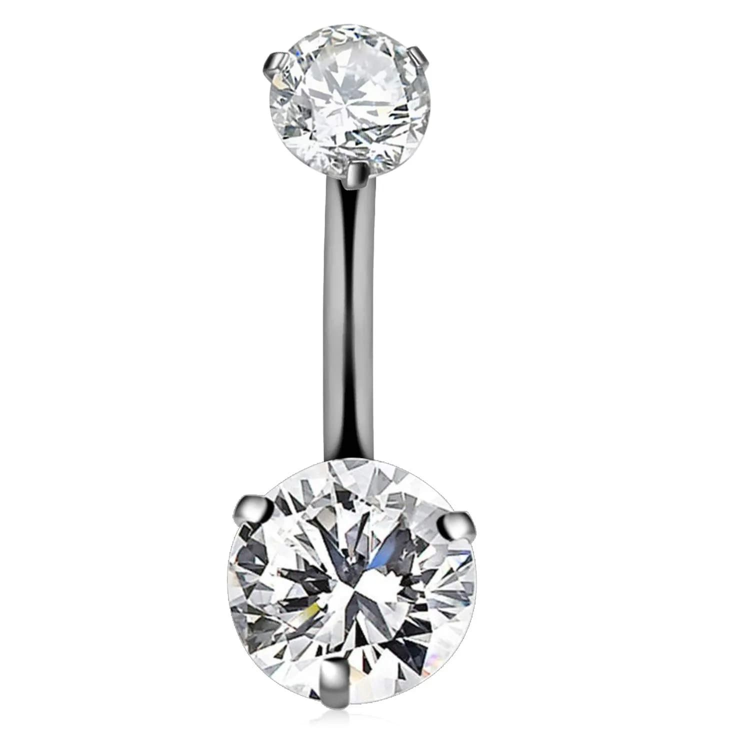 CIZME G23 Solid Titanium Belly Button Rings 14G | Hypoallergenic 10mm Bar for Sensitive Skin