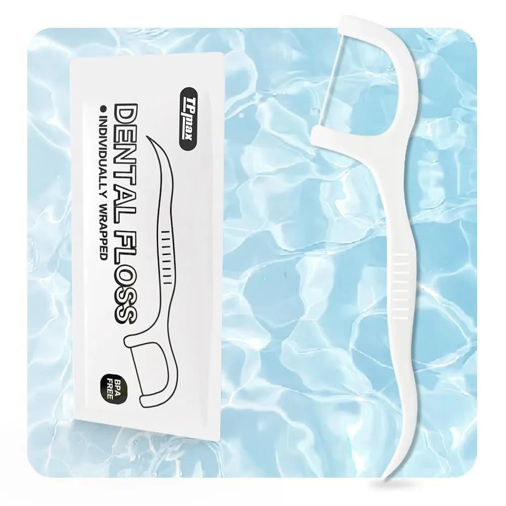 TPmax Dental Flossers 150 Count | Individually Wrapped Floss Picks for Travel & Office