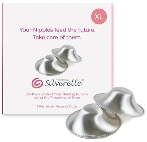 Silverette The Original Silver Nursing Cups XL Size | Breastfeeding Essentials for New Mothers - main product image