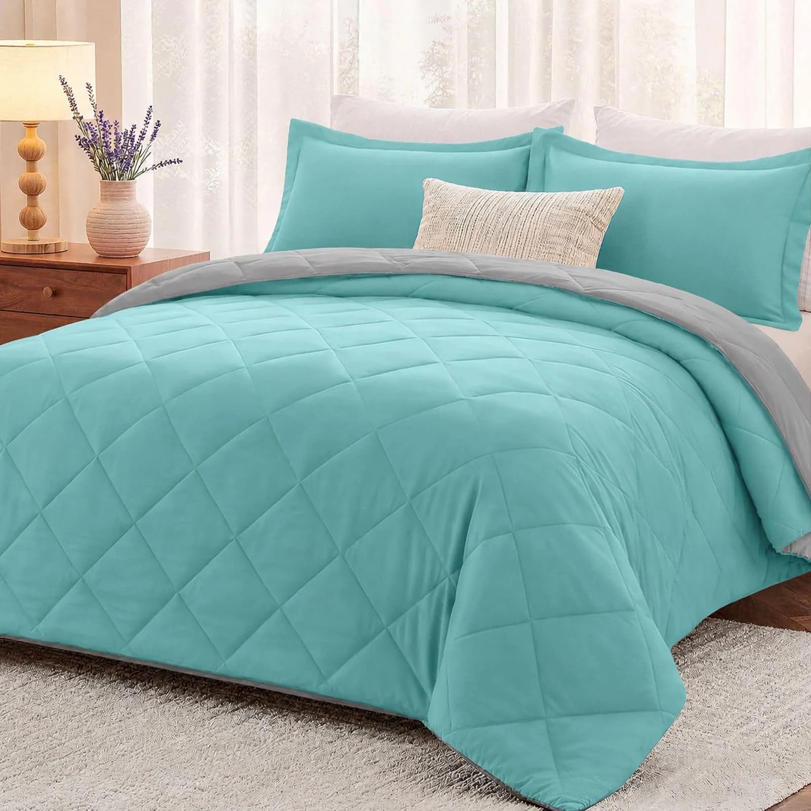 downluxe Twin Comforter Set Soft Reversible 2 Pieces | All-Season Cozy Bedding