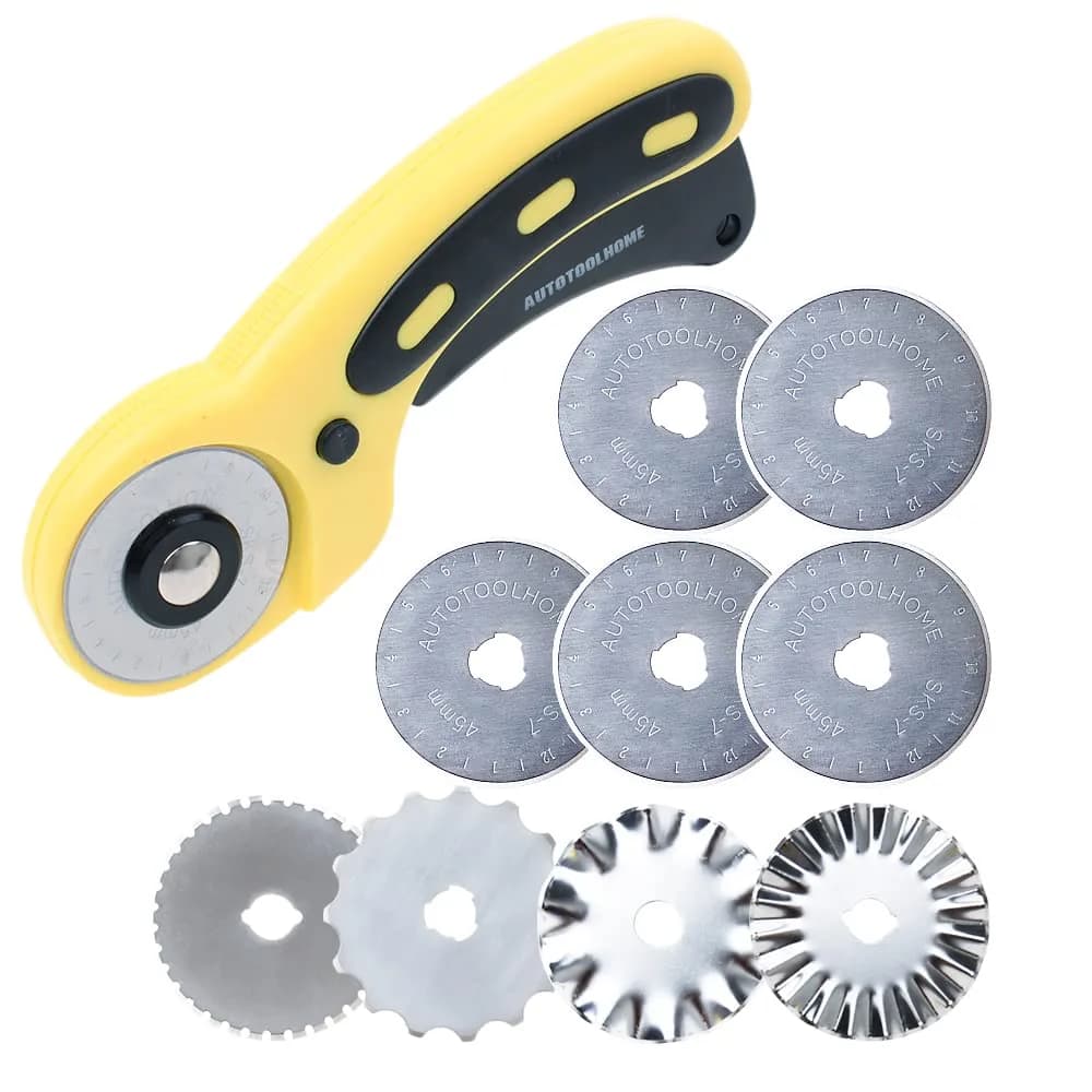 AUTOTOOLHOME 45mm Rotary Cutter for Fabric Pinking Blades | Precise, Safe & Durable (70-120 chars) - main product image