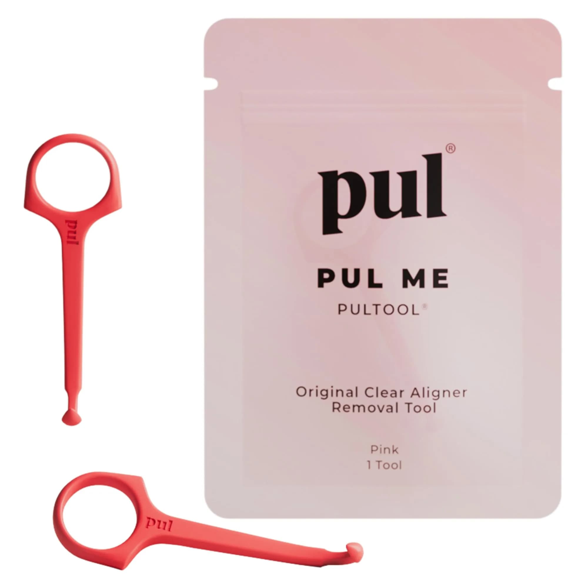 The Pultool Aligner Removal Tool 2 Pack Pink | Hygienic & Easy Orthodontic Accessory - main product image