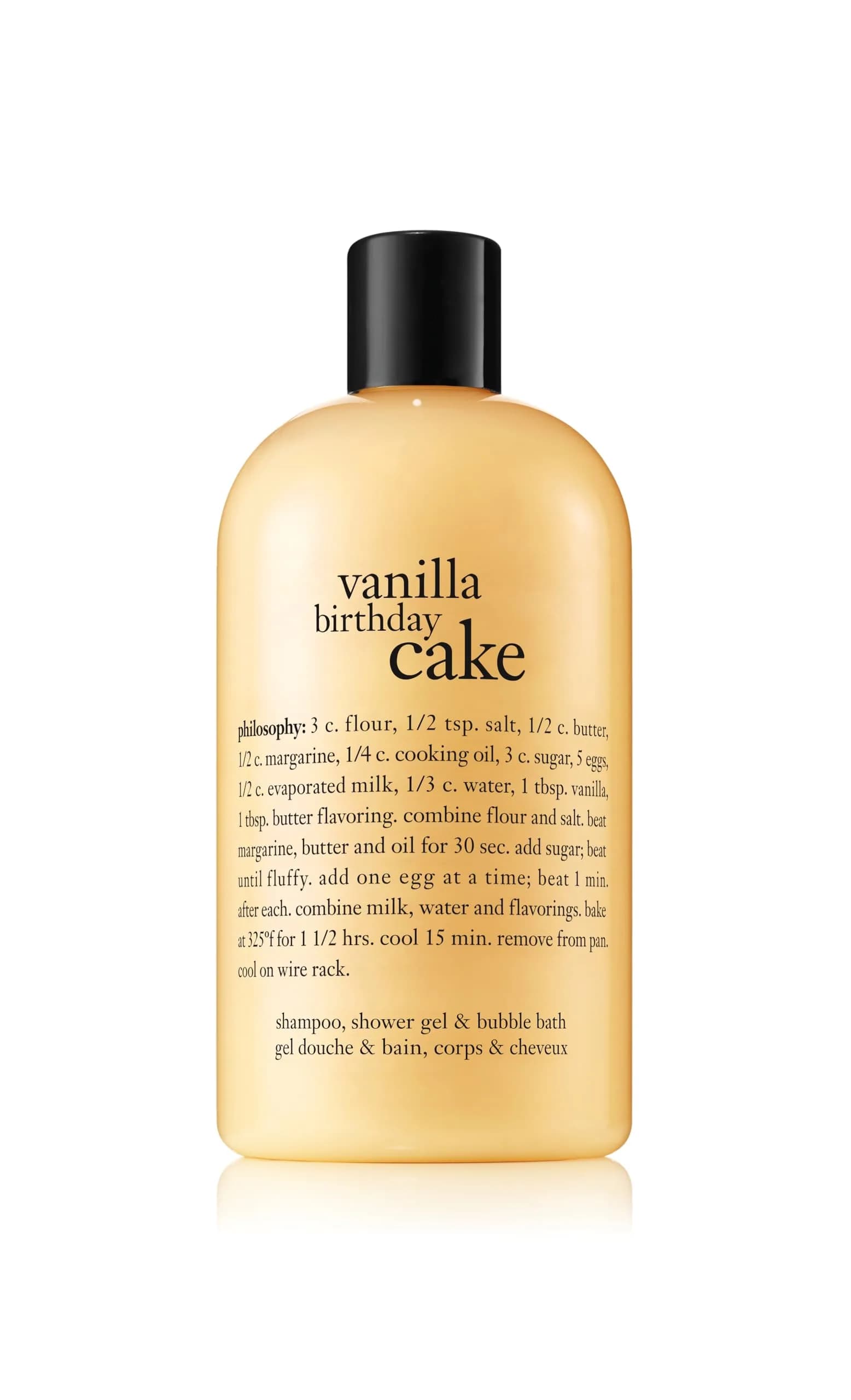 Philosophy Vanilla Birthday Cake Shampoo, Shower Gel & Bubble Bath 16 oz | Sweet, Softening & Delicious Scent