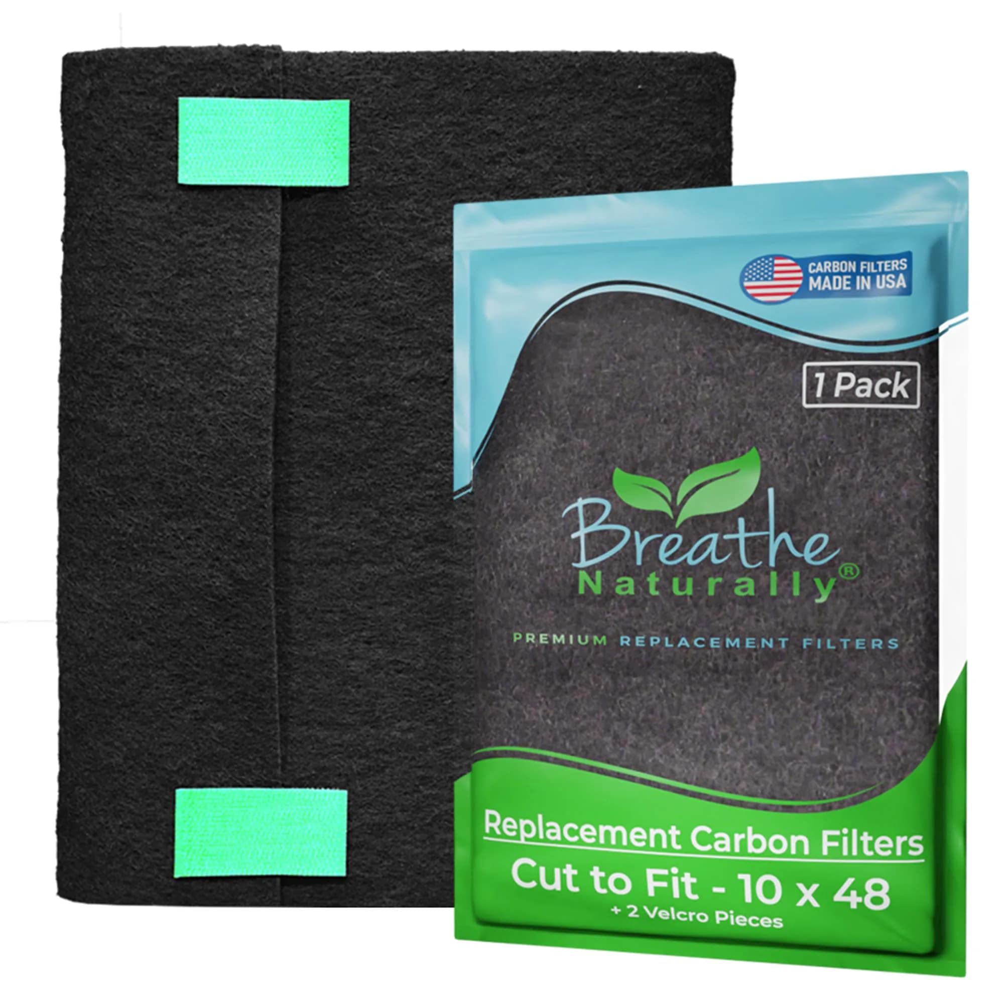 Breathe Naturally Universal Cut-to-Fit Carbon Activated Air Filter 10x48 Inch (Pack of 1) | Captures Smoke & Pollutants - main product image