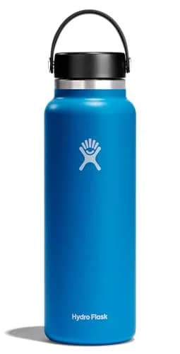 Hydro Flask 40 Oz Tonal White Wide Mouth Water Bottle | Insulated Stainless Steel, Cold 24 Hrs, Hot 12 Hrs