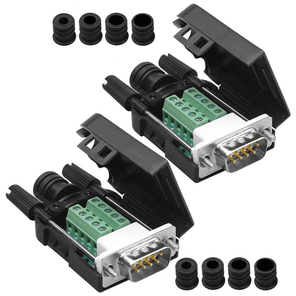 ANMBEST DB9 Solderless Serial to 9-Pin Terminal Adapter (2-Pack, Male) | Connects Legacy Devices to USB - main product image
