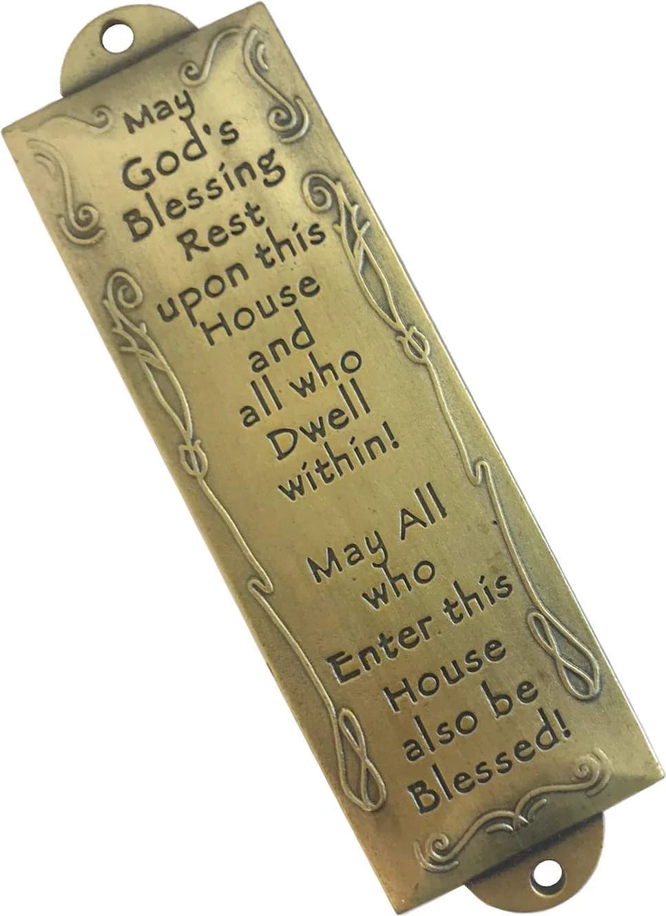 Holy Land Market Bronze English House Blessing Mezuzah with Scroll | 12.7 cm (5 inch) Length - main product image