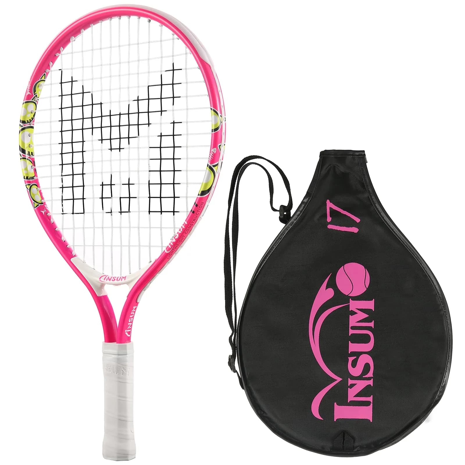INSUM Junior Tennis Racket 17 Inch | Lightweight Aluminum, Beginner-Friendly (70-120 chars)