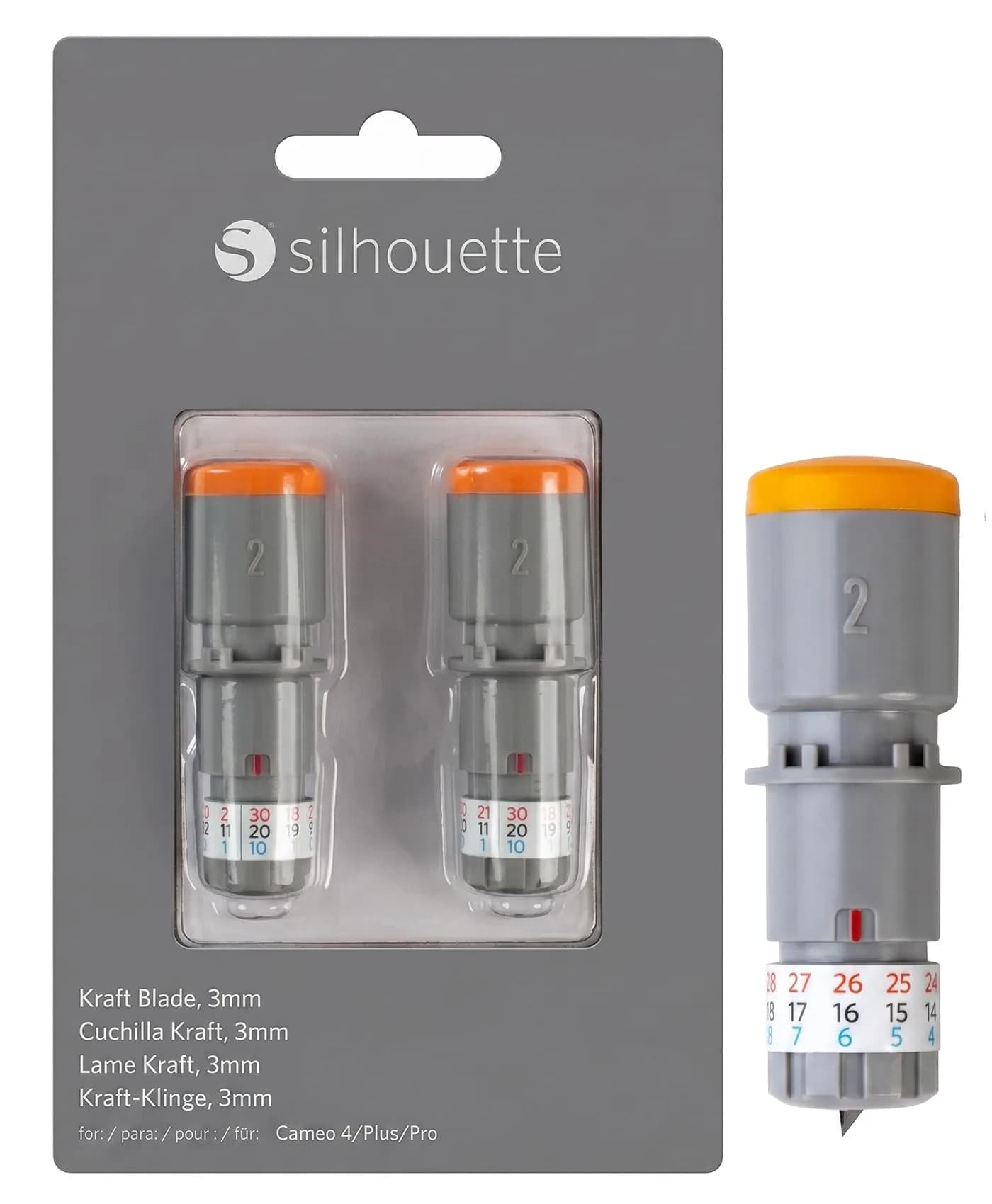 Silhouette 3mm Kraft Blade (Type C) 2-Pack | Cuts Chipboard, Leather, Foam - Cameo 4 Compatible - main product image