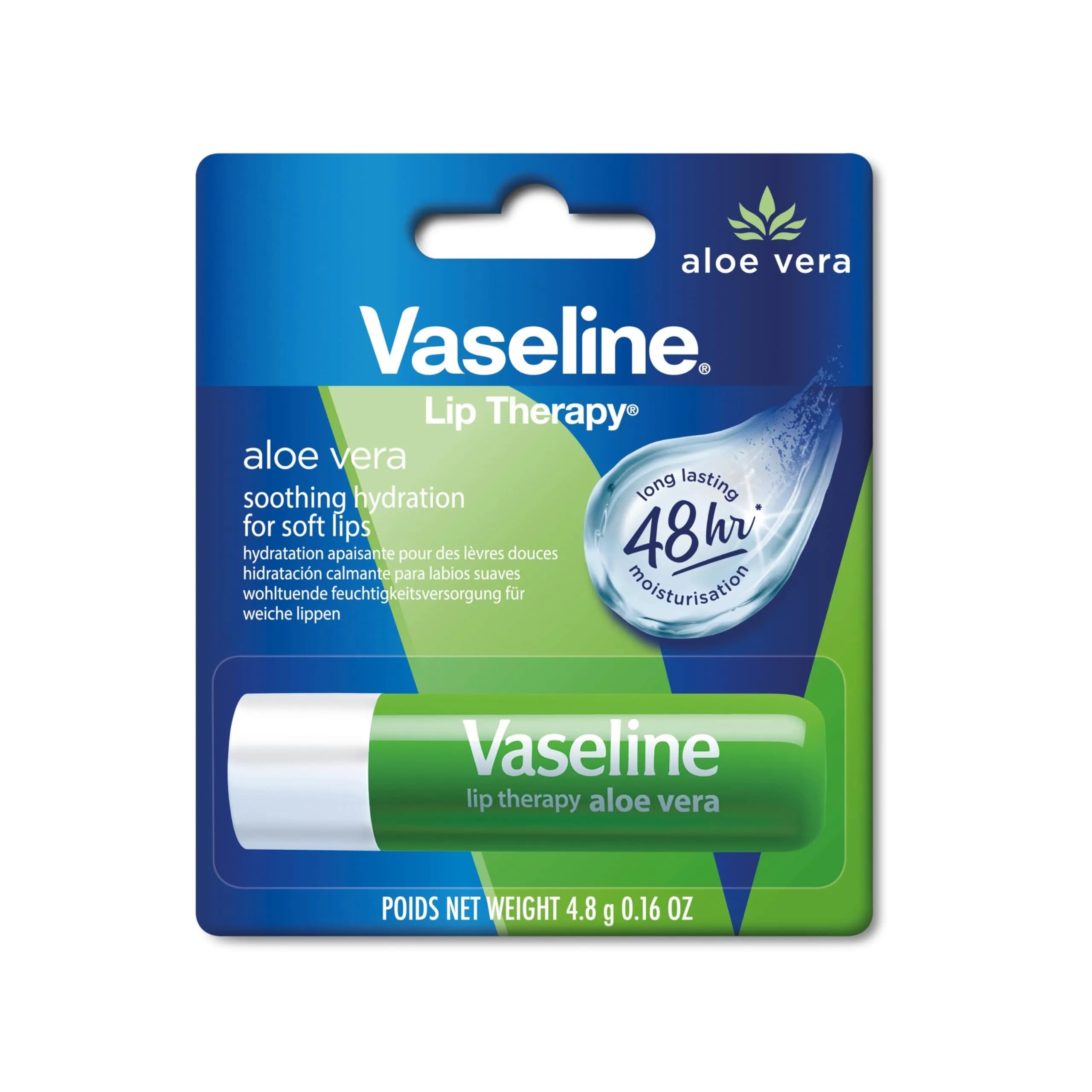 Vaseline Aloe Fresh Lip Therapy Stick 0.16 oz | Soothing Aloe & Vitamin E Hydration
