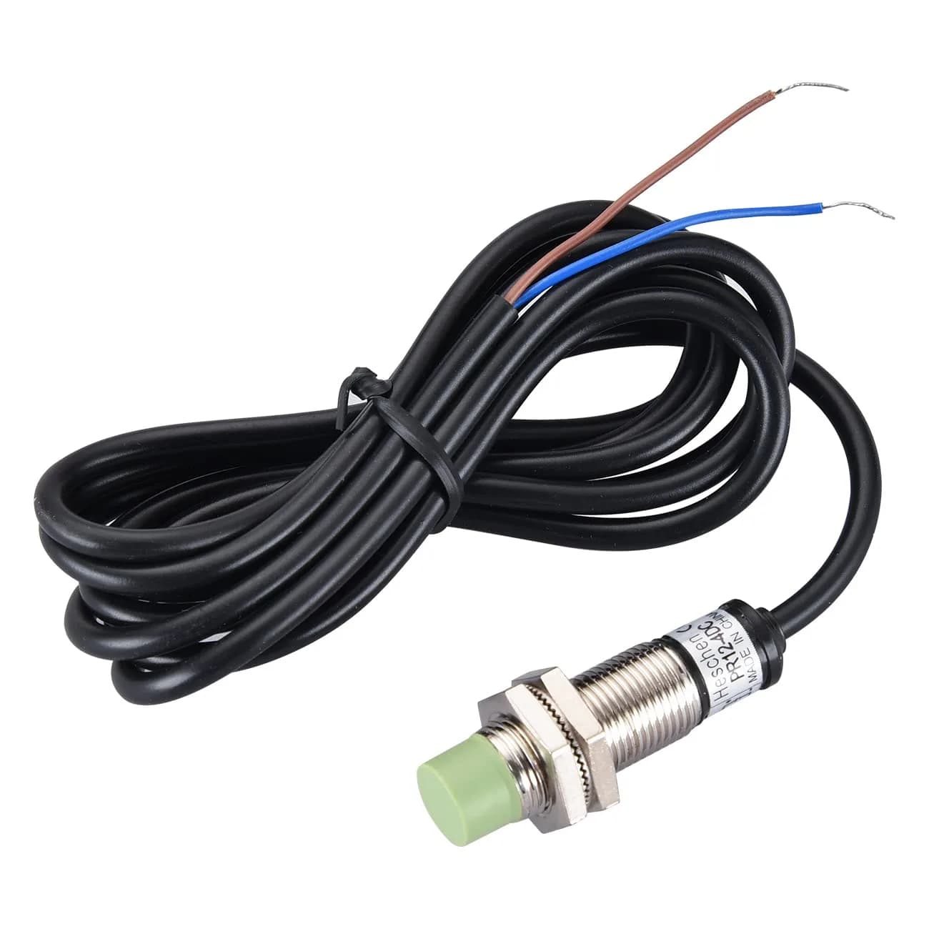 Heschen M12 Inductive Proximity Sensor Switch PR12-4DC 4mm DC12-24V NC | Brass Nickel Plated - main product image
