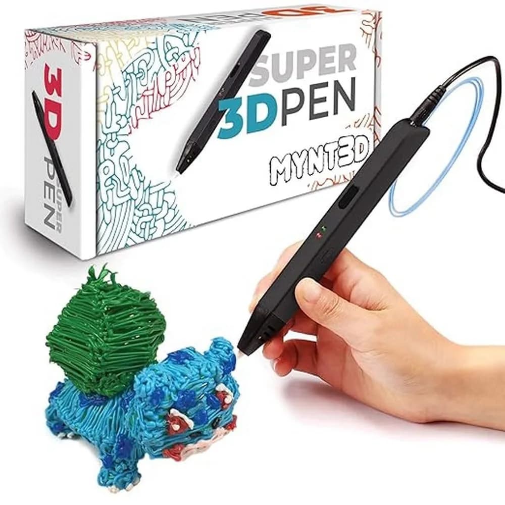 MYNT3D Super 3D Pen, 1.75mm ABS & PLA Compatible | Ergonomic, Clog-Proof, 3 Colors