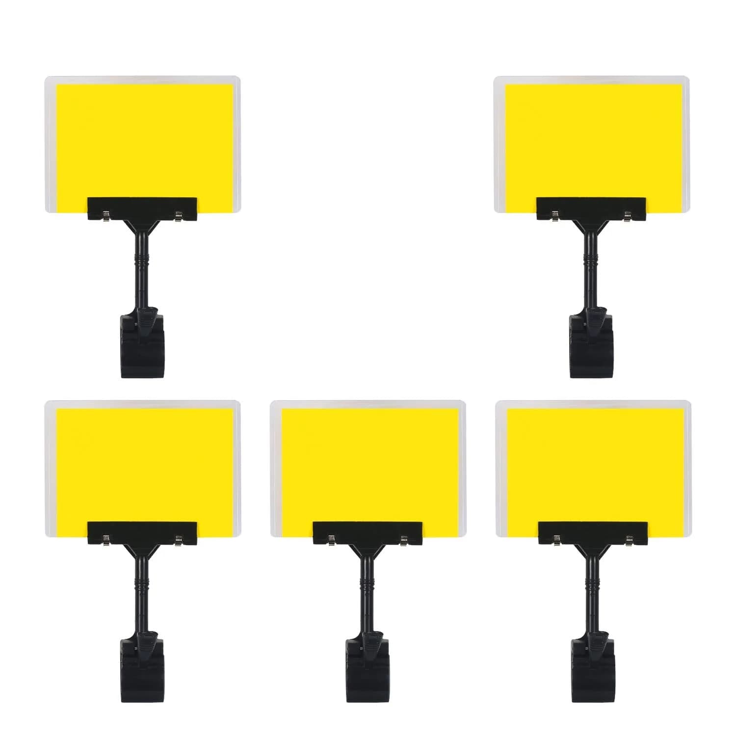LeeLoon Adjustable Plastic Sign Holder Clip 5 Pcs | 16.5 cm (6.5 inch) Wide, 25 cm (9.8 inch) Tall - main product image