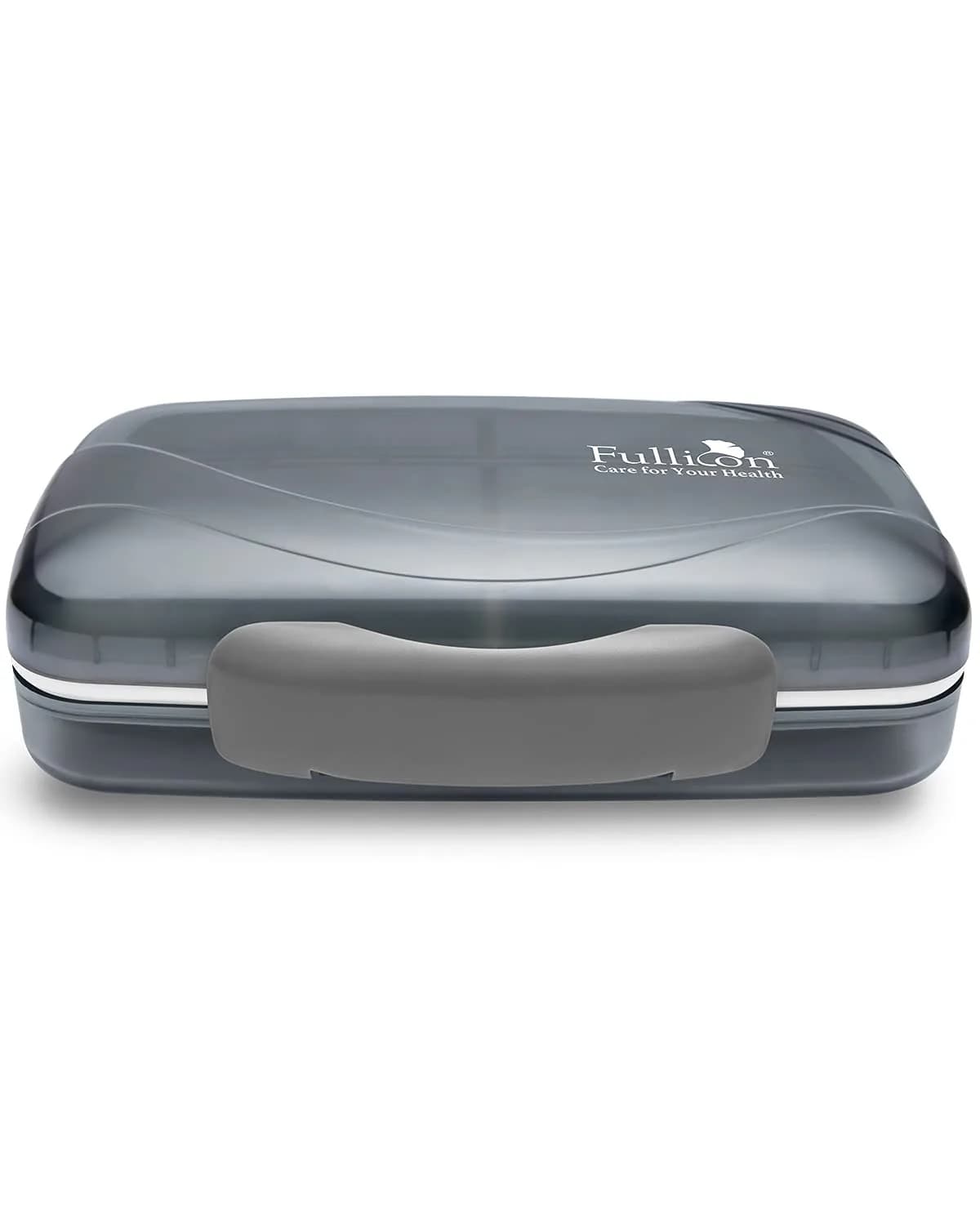 Fullicon Moisture Proof Travel Pill Organizer, 8 Compartments, Grey | Jumbo 8 Compartments, Airtight & Moistureproof - main product image
