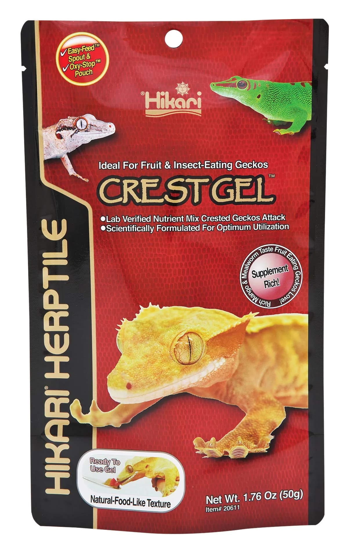 Hikari Herptile CrestGel Paste Diet for Insect-Eating Geckos 50g | Nutrient-Rich, Ready-to-Use, Odor-Reduced - main product image
