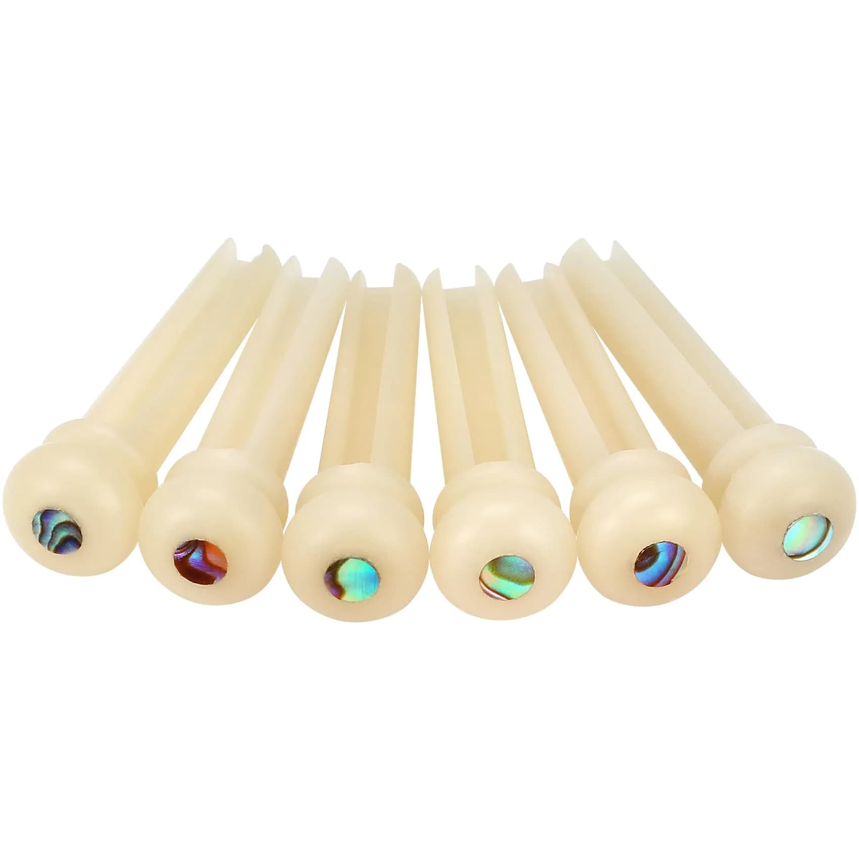 Blisstime 6pcs Unbleached Guitar Bone Bridge Pins Natural Bone Color | Improve Tone & Appearance - main product image