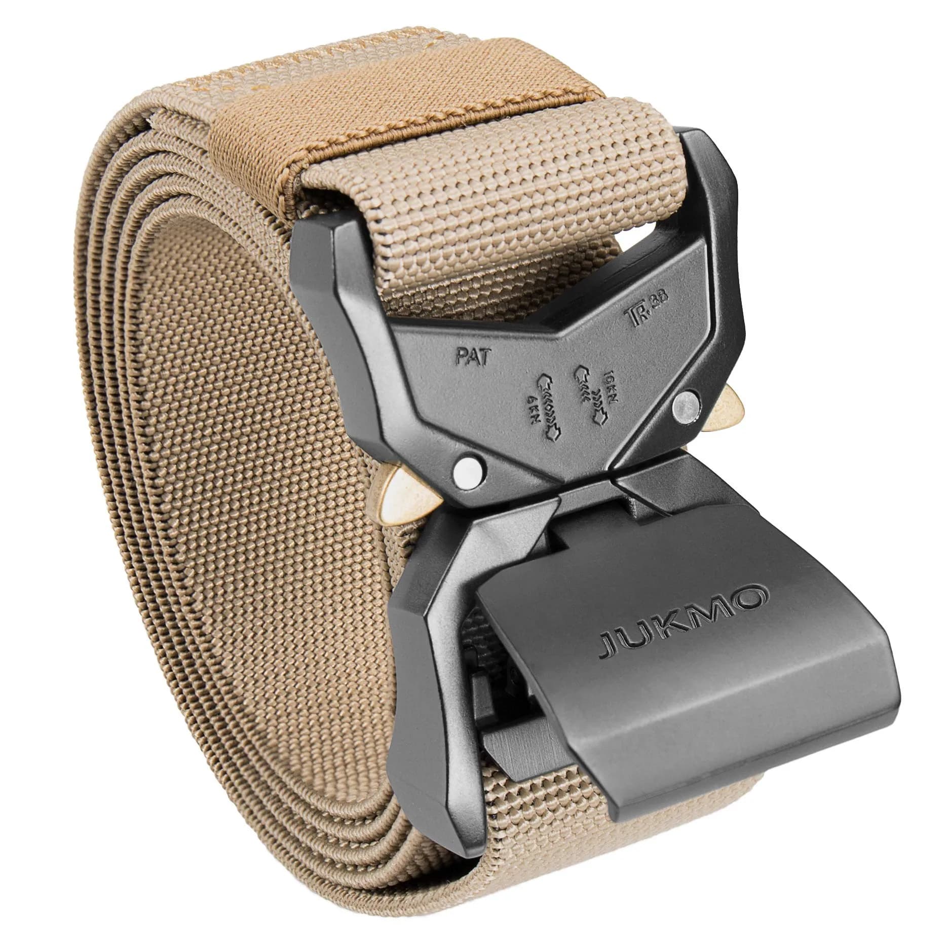 JUKMO Tactical Belt Coyote 3.8cm (1.5") | Heavy Duty Aluminum Alloy Buckle & Stretch Nylon Strap - main product image