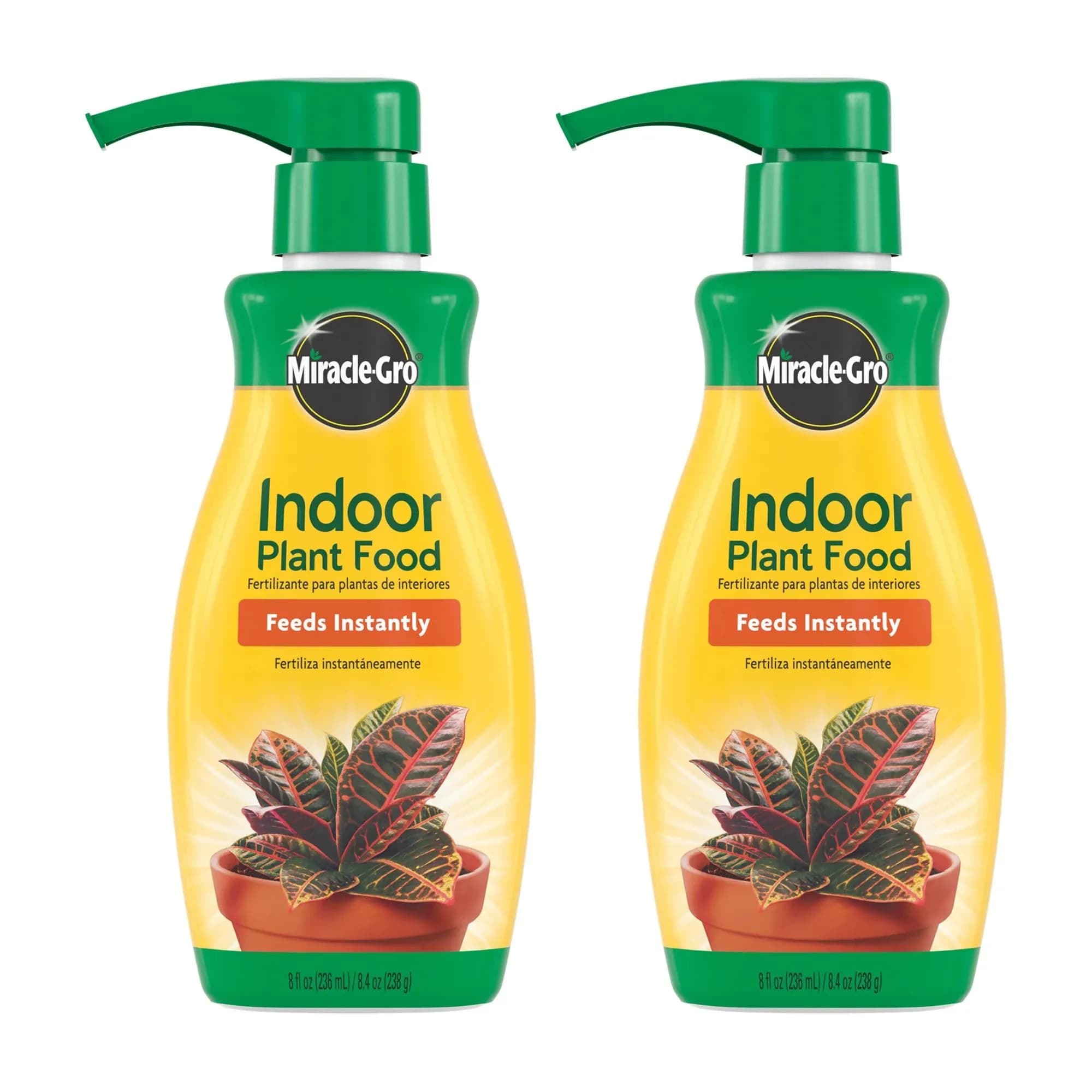 Miracle-Gro Liquid Fertilizer 8 oz | Indoor Plant Food for Houseplants, Snake Plants, Peace Lilies, Vegetables, Herbs, 2-Pack