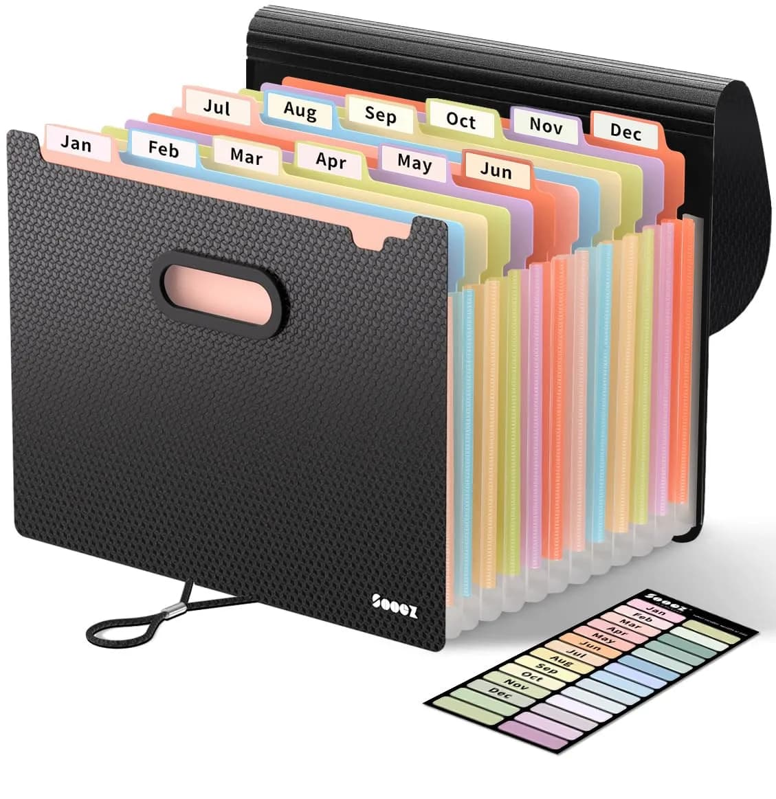 Sooez Accordion File Organizer, 13-Pocket Expanding File Folder Letter Size | Acid-Free Paper for Secure Document Storage - main product image
