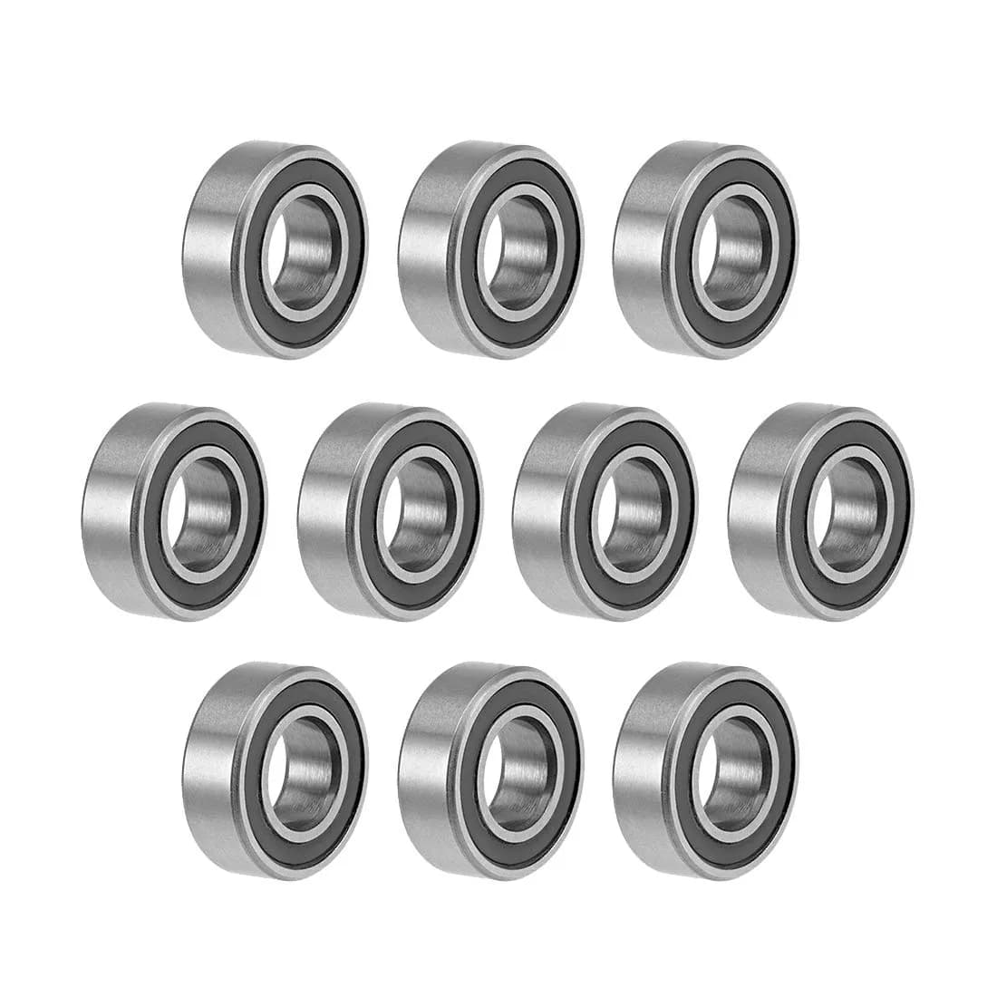 uxcell MR126-2RS Deep Groove Ball Bearings 6mm x 12mm x 4mm | Double Sealed Chrome Steel (10 Pcs) - main product image