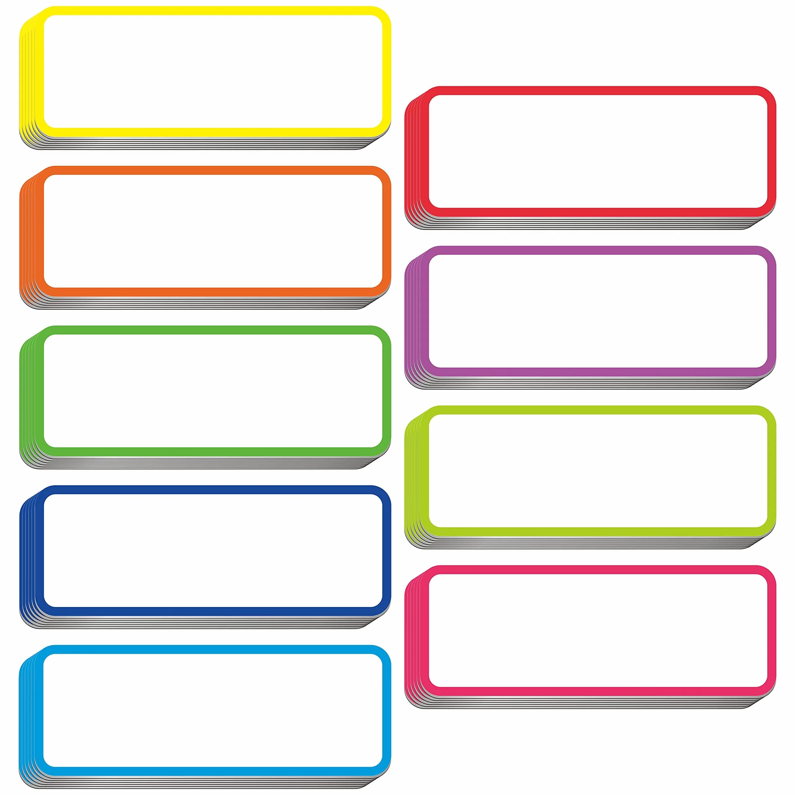 SpriteGru 54 PCs Magnetic Dry Erase Name Tag Labels in 9 Bright Colors | Water-Wipeable, 3.2" x 1.2"