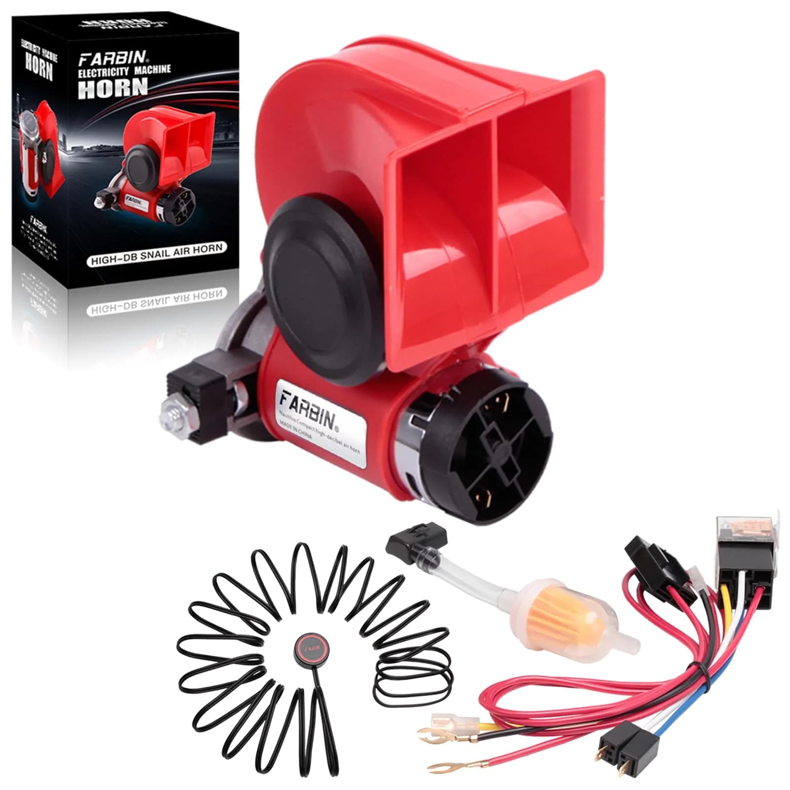 FARBIN 150dB Loud Air Horn Kit with Compressor 12V | Universal Fit for Trucks, Cars, SUVs - main product image