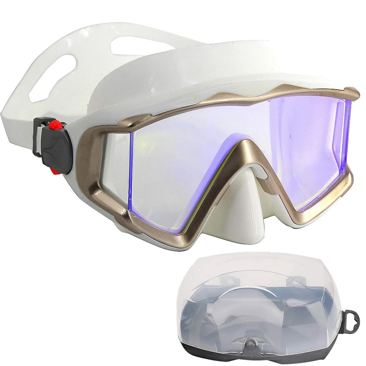 AQUA A DIVE SPORTS Blue Single Lens Diving Mask | 180° Wide View Anti-Fog