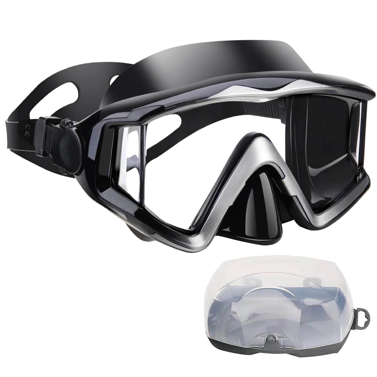 AQUA A DIVE SPORTS Blue Single Lens Diving Mask | 180° Wide View Anti-Fog