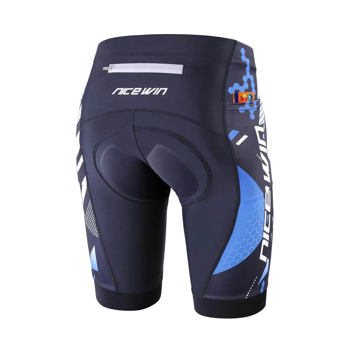 NICEWIN Men's Cycling Shorts Anti-Slip Leg 4D Padded Bike Shorts with 3-Pockets Breathable Biking Bicycle Motorcycle Half-Pants Blue XL | Professional Ride Comfort