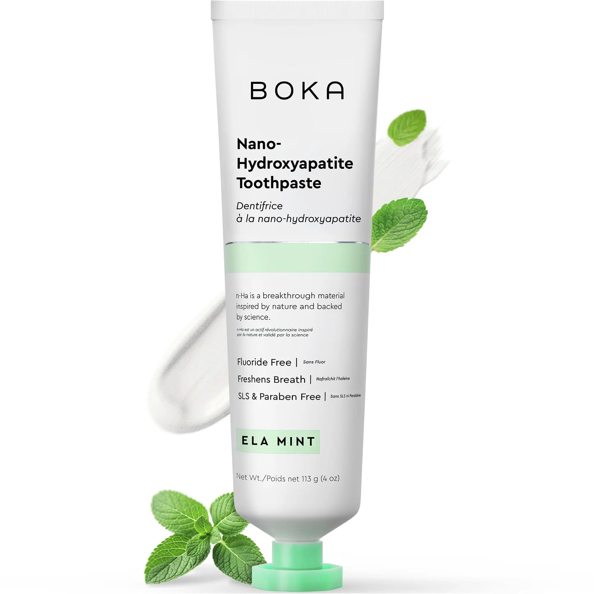 Boka Ela Mint Toothpaste - Fluoride Free with Nano Hydroxyapatite, 118 ml (4 Fl Oz) - main product image