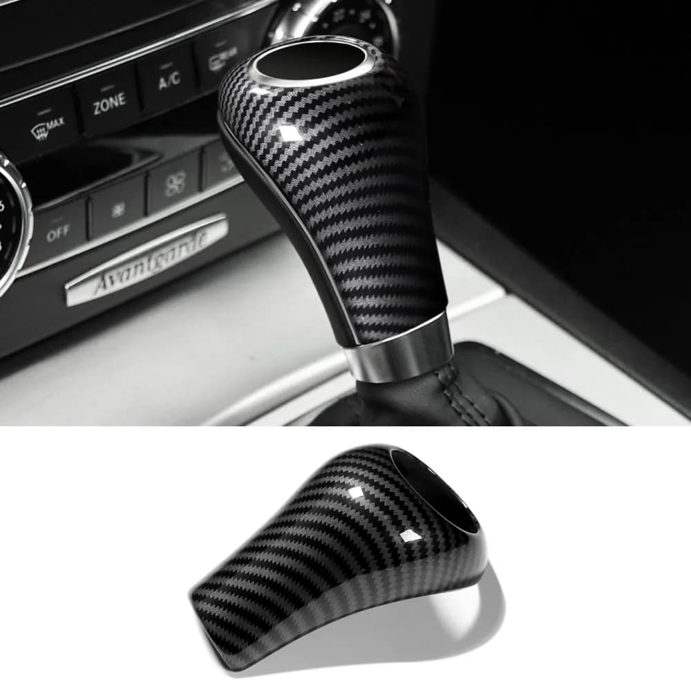 CHARMINGHORSE Carbon Fiber Gear Shift Knob Cover Sticker for Mercedes-Benz W204 W212 A G E C CLS | Stylish & Durable