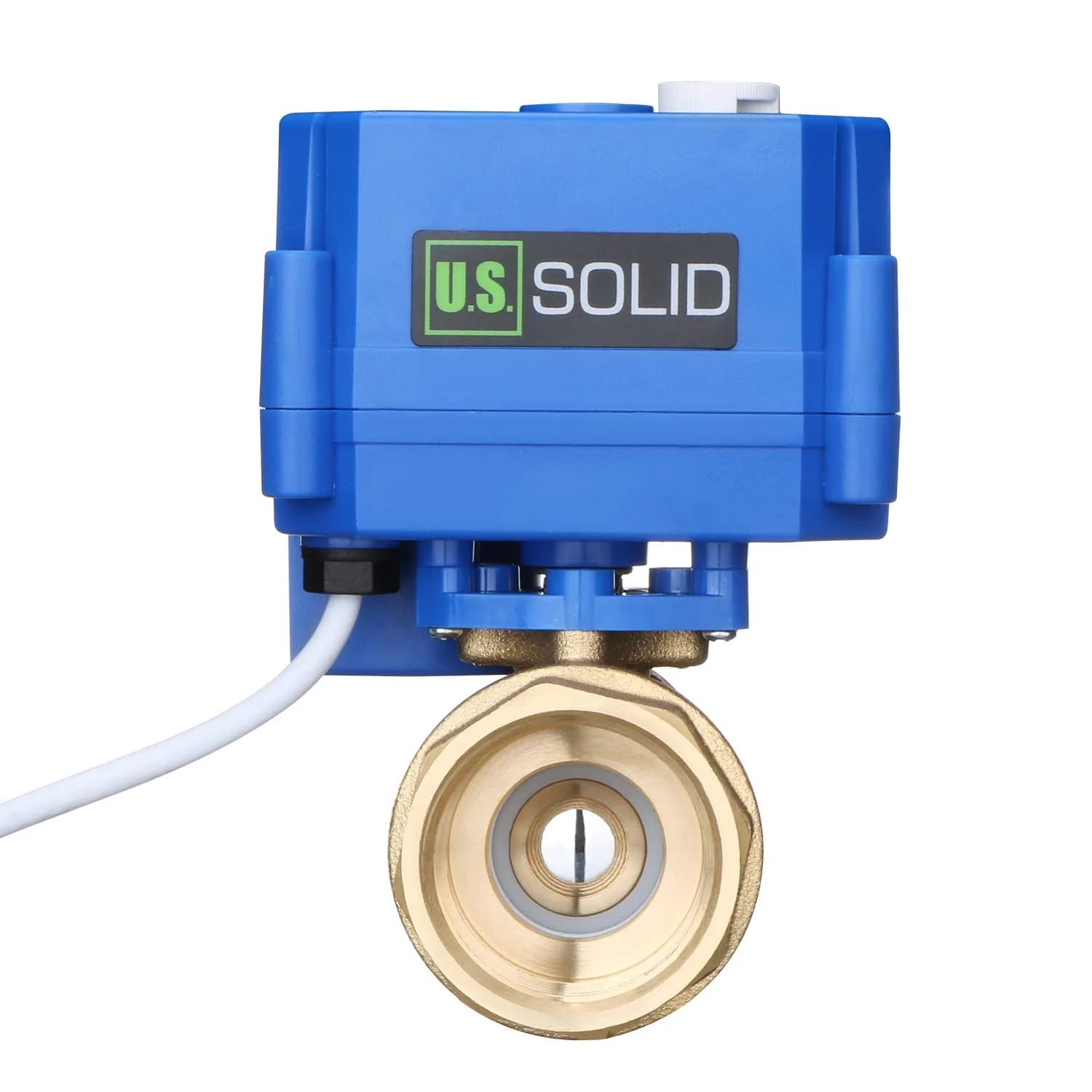 U.S. Solid Motorized Brass Ball Valve 1" Standard Port | 9-24V AC/DC Auto Return - main product image