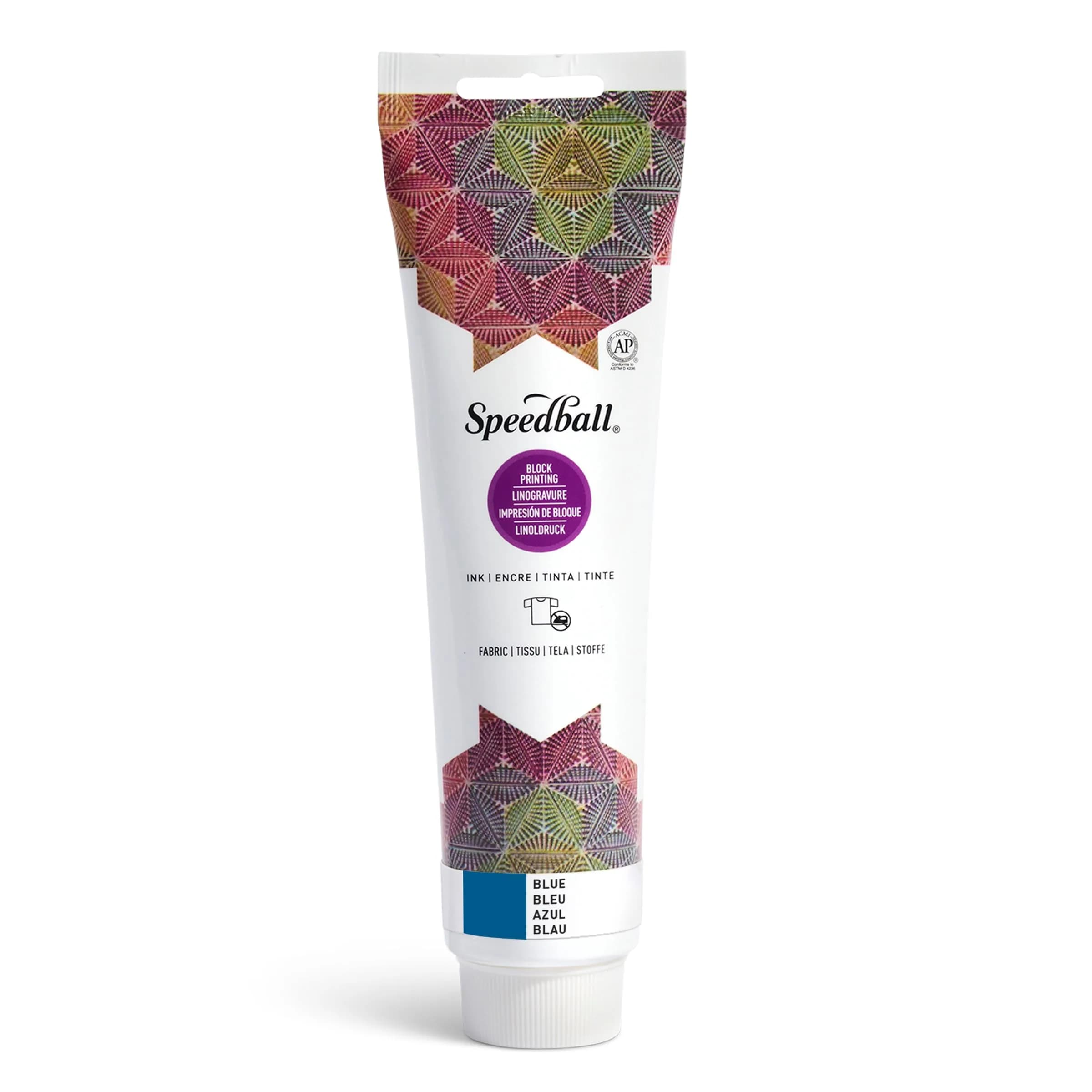 Speedball Fabric Block Printing Ink Blue 148ml (5 fl oz) | Water-Washable Oil-Based for Fabric & Paper - main product image