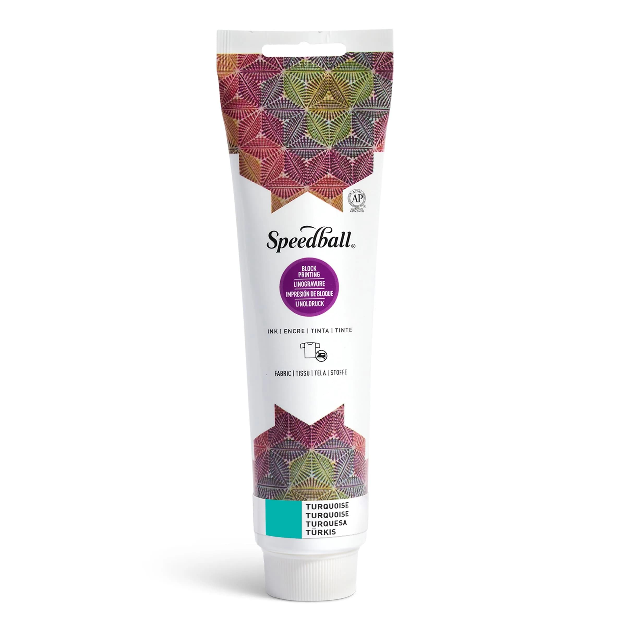 Speedball Fabric Block Printing Ink Turquoise 150ml (5.1 Fl Oz) | No Heat Set Required - main product image