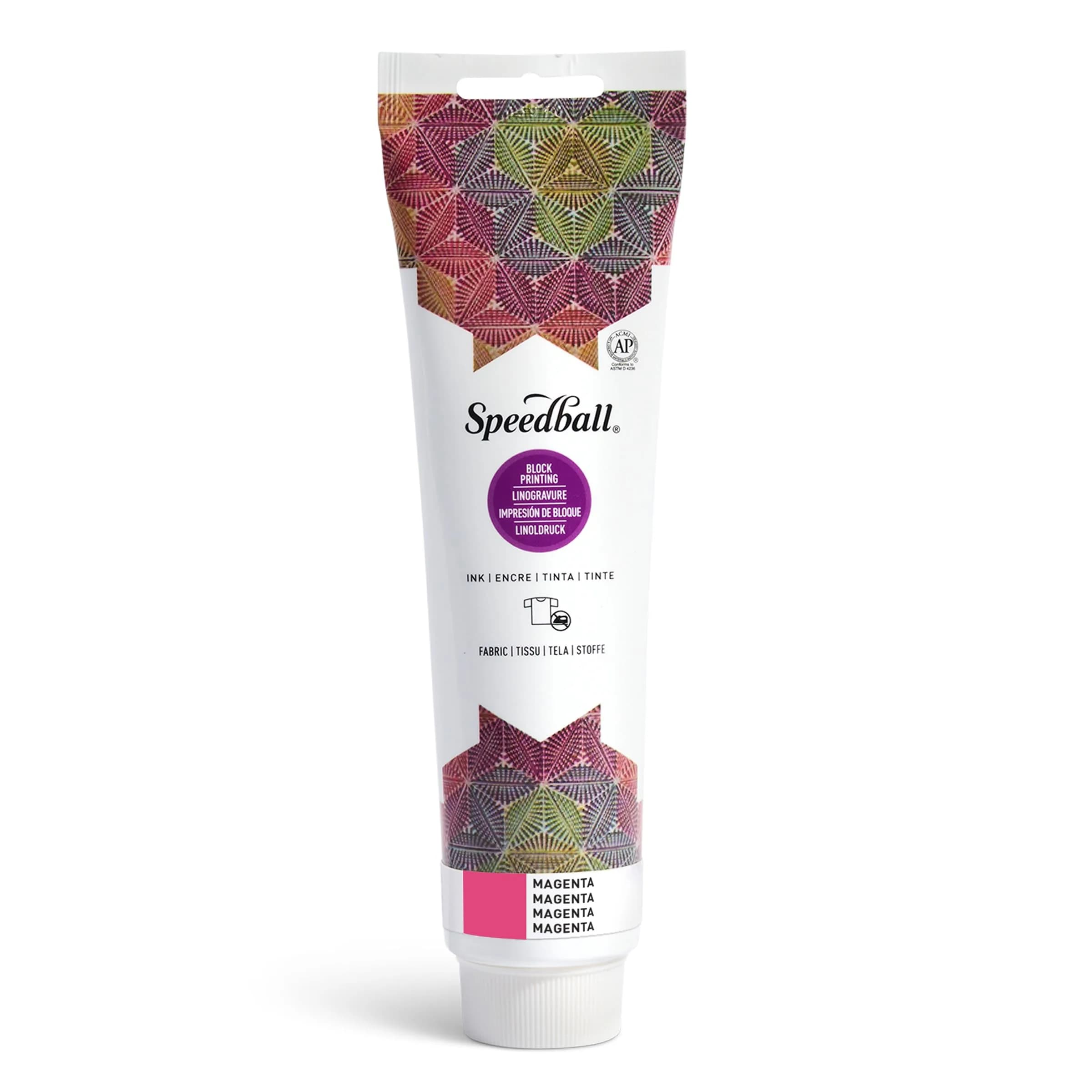 Speedball Fabric Block Printing Ink Magenta 150ml (5.1 Fl Oz) | No Heat Set Required for Permanent Results - main product image