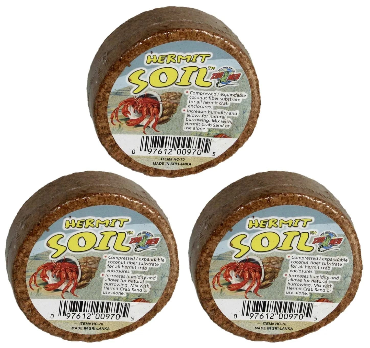 Zoo Med Hermit Crab Soil 3 Pack | Natural Odor Absorbing Substrate for Humidity & Digging - main product image