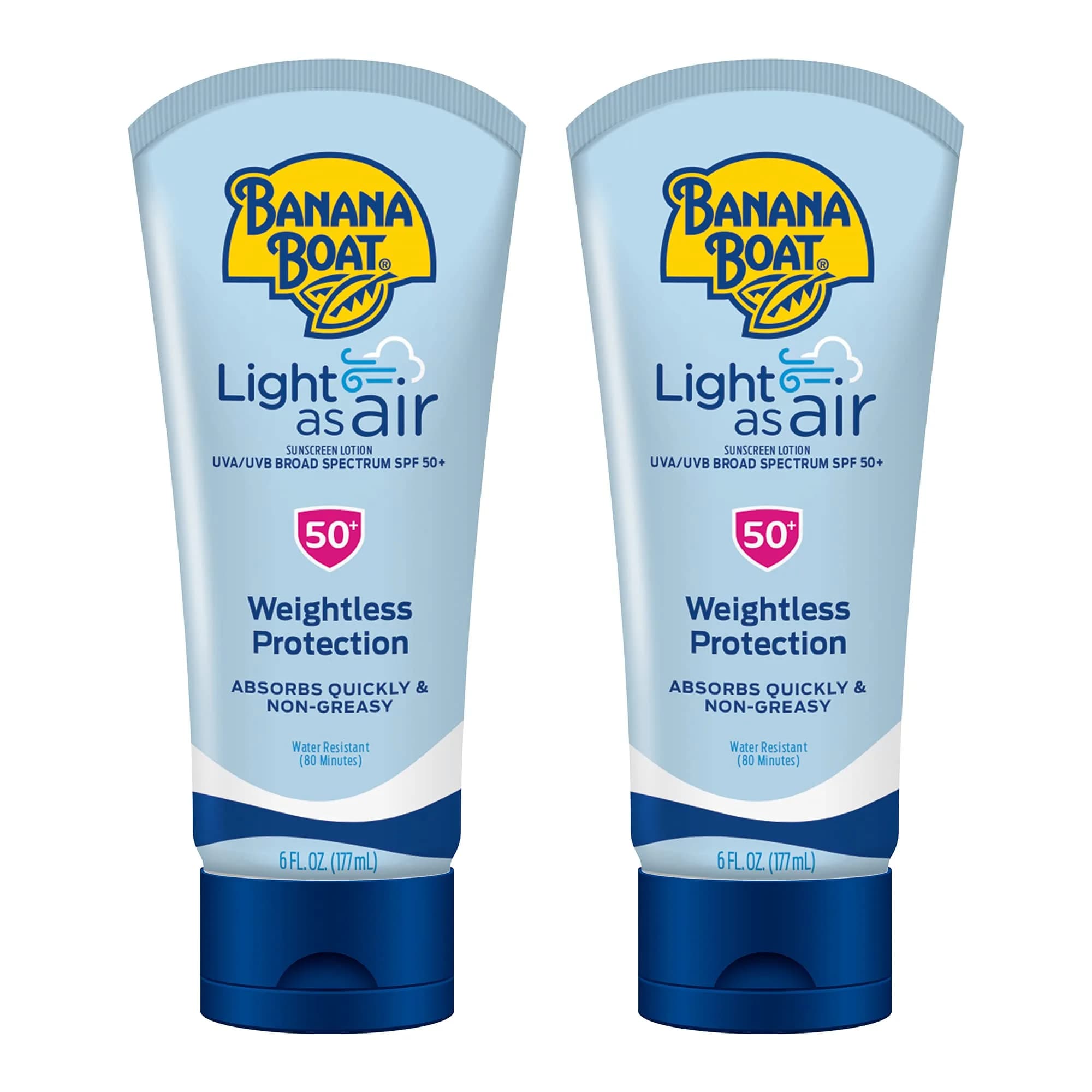 Banana Boat Light As Air Sunscreen Lotion SPF 50, 177ml (6 Fl Oz) | Broad Spectrum UVA/UVB Protection - main product image