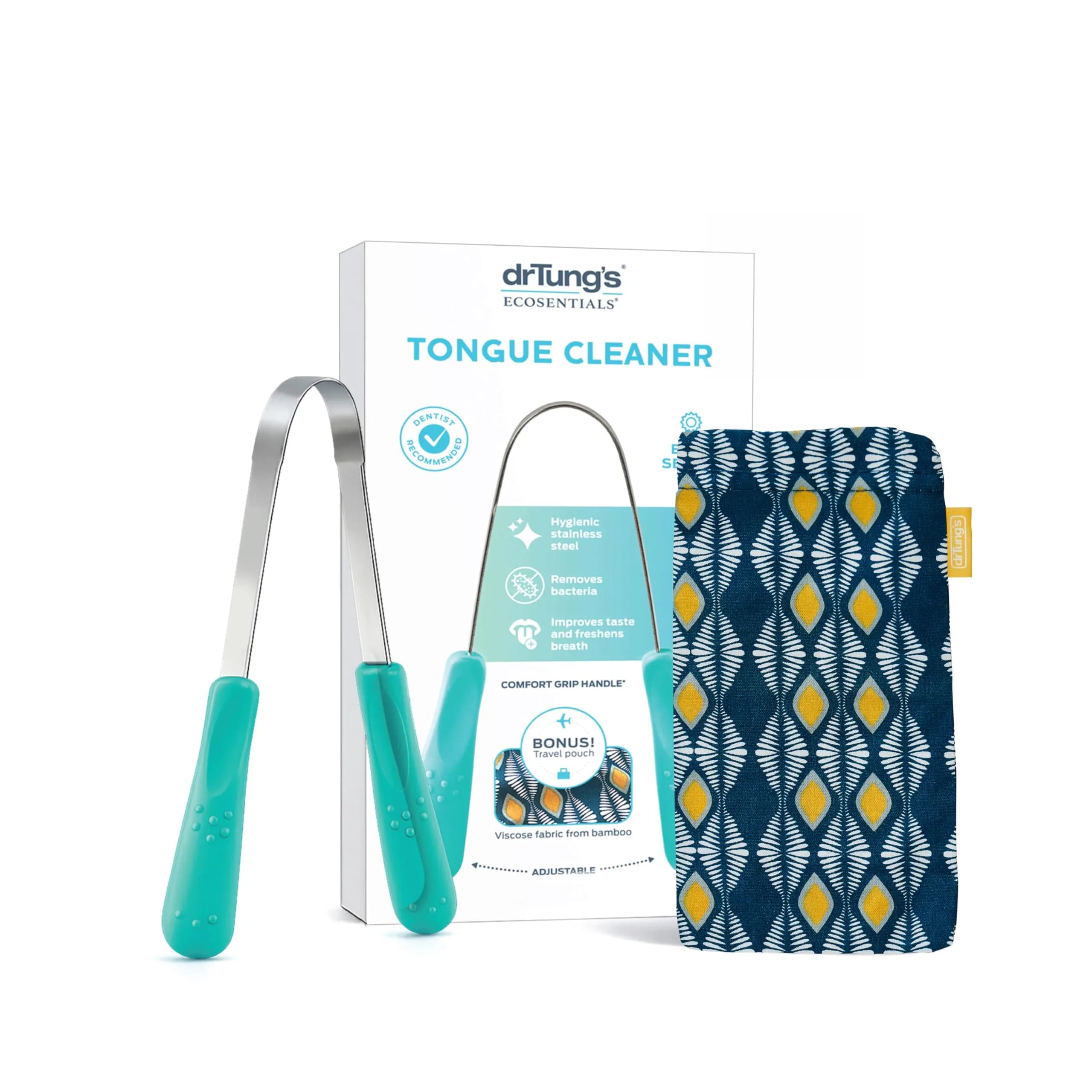 DrTung's Stainless Steel Tongue Scraper 12 Pack | Removes Plaque & Bad Breath - main product image