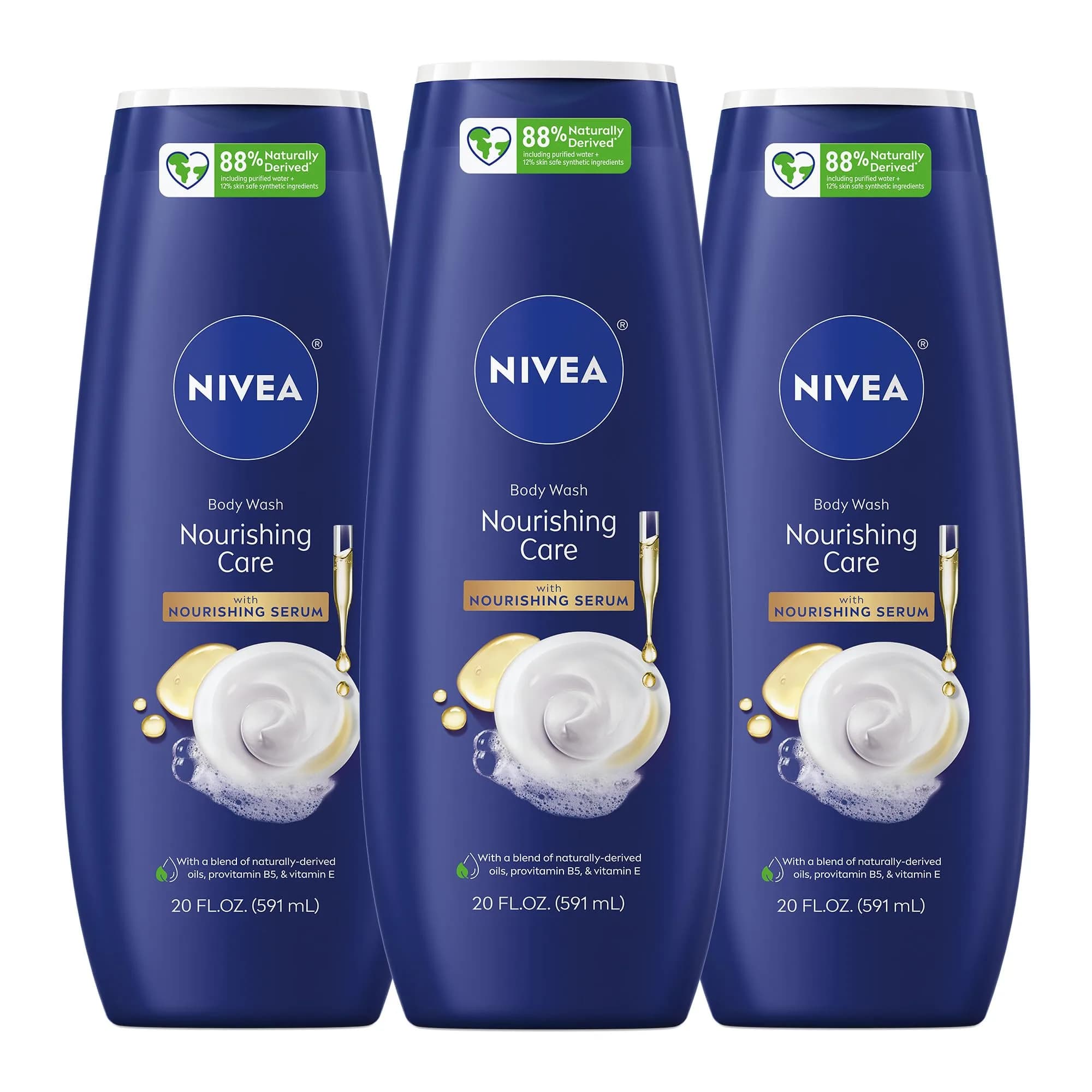 NIVEA Nourishing Care Body Wash with Nourishing Serum, 60 fl oz (1.77 L) | Hydrates Dry Skin