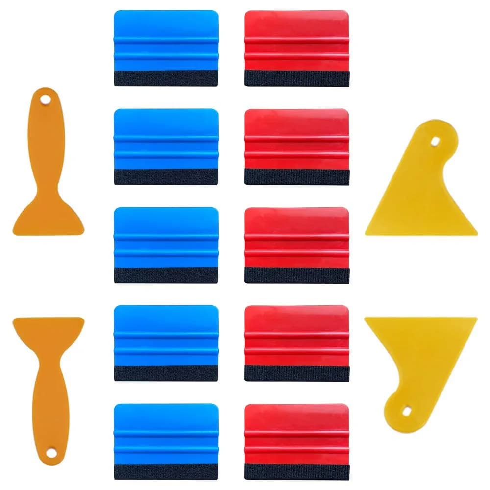 UTSAUTO 14Pcs Felt Edge Squeegee Car Wrapping Tool Kit 100x70mm | Vinyl Wrap, Window Tint, Wallpaper Installation - main product image