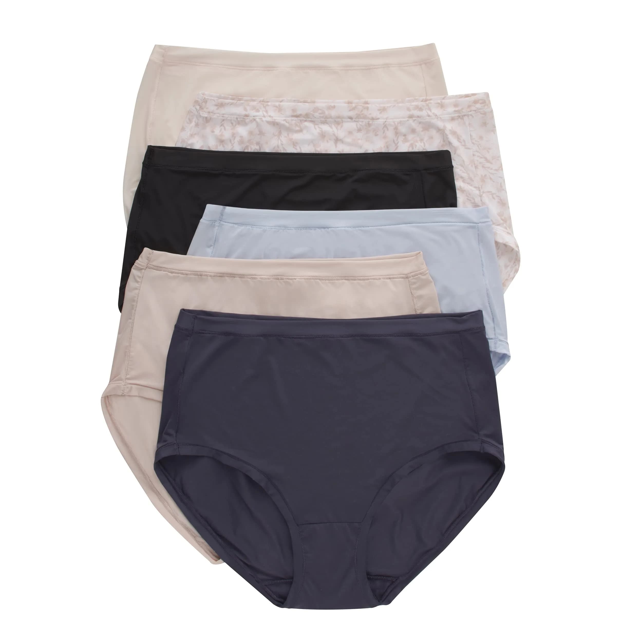 Hanes Women's ComfortFlex Fit Stretch Briefs Panties, Microfiber, Assorted, X Large | Breathable, No-ride-up, Tagless
