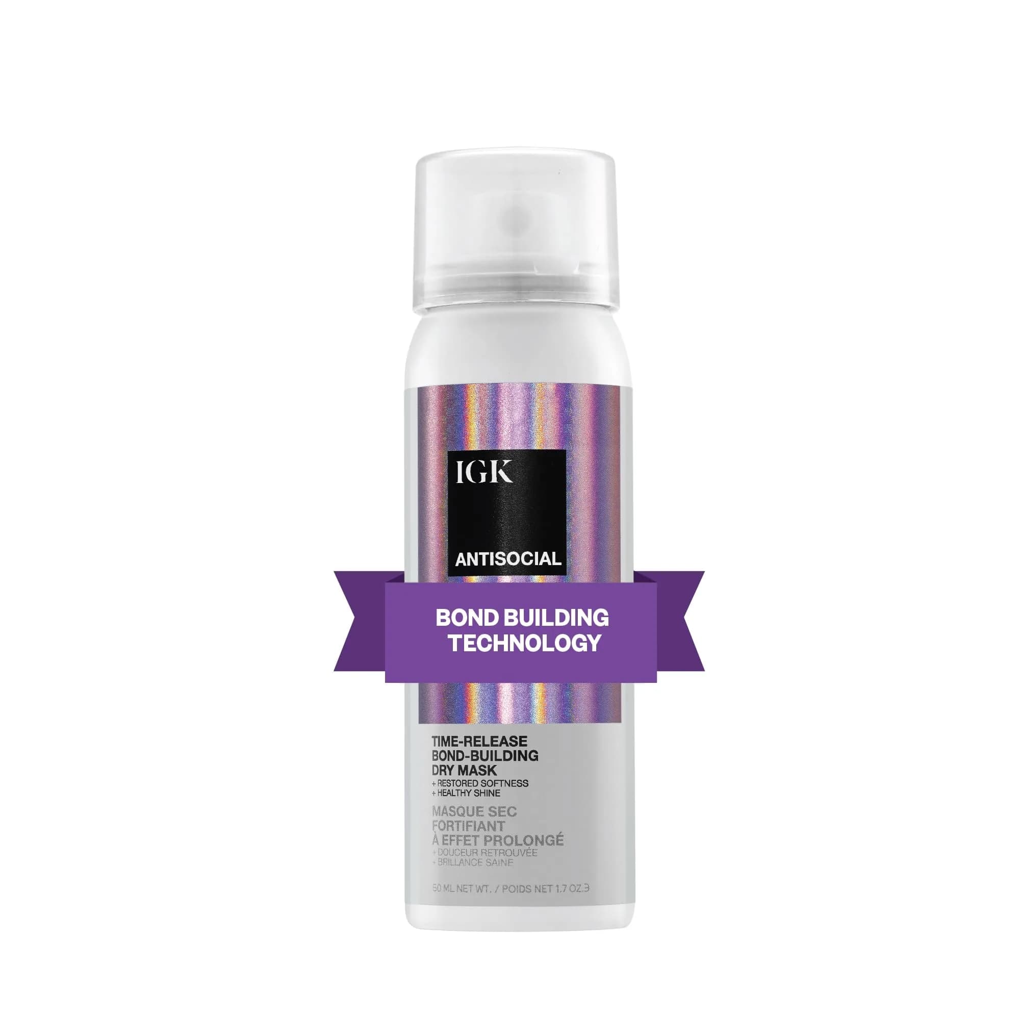 IGK Antisocial Bond-Building Dry Hair Mask Travel 50ml (1.7 Fl Oz) | Repairs Damage Overnight - main product image