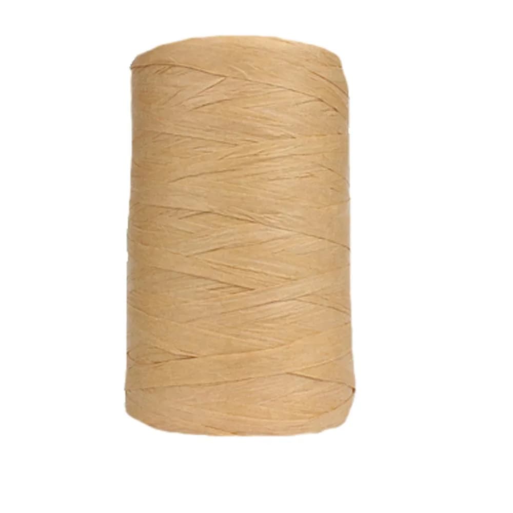 FAU Yarn Brown Raffia Paper Crochet Ribbon 316 Yards (948 Feet) | Solid Pattern for Hats & Bags - main product image