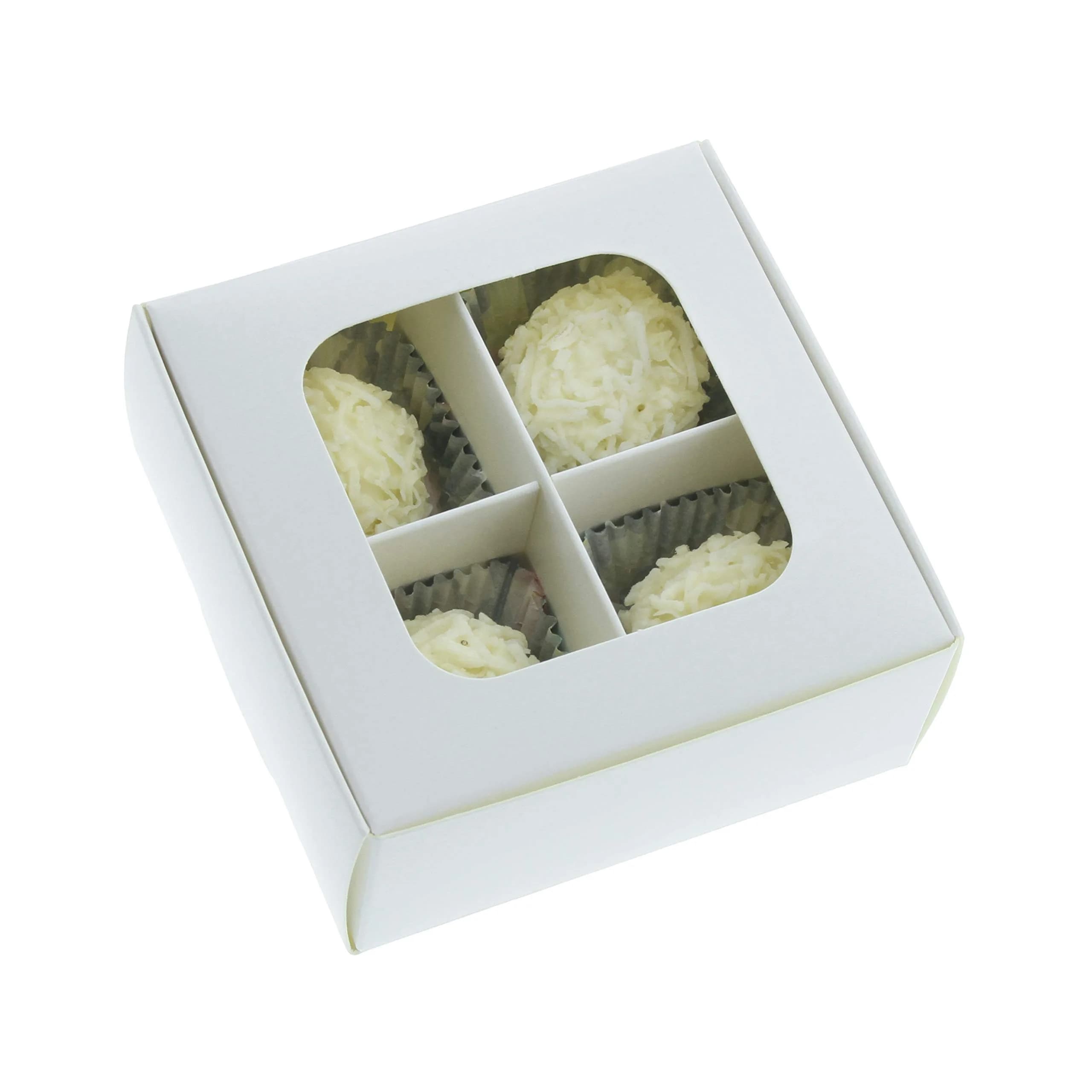 GRETEL BAKING White Food Storage Container | 20-Ct Treat Boxes with Dividers (3.5x3.5x1.57in) - main product image