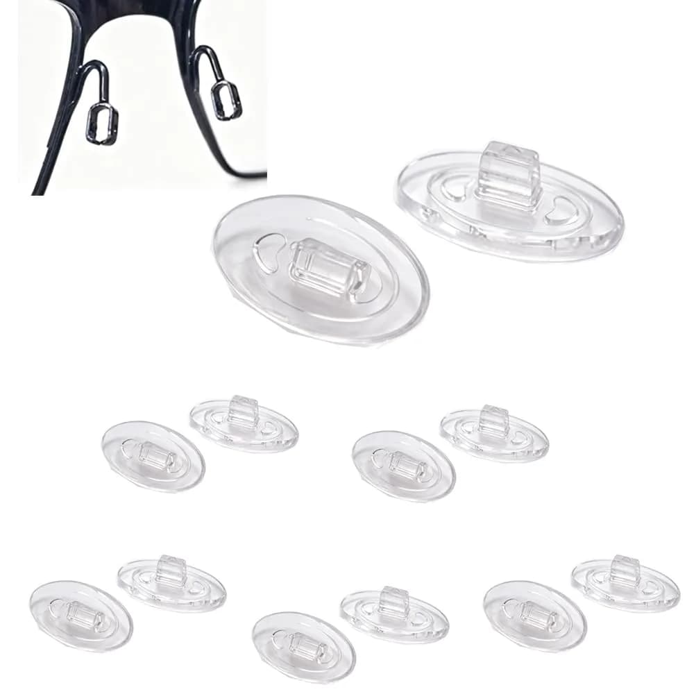 QYAJS 15mm Oval Silicone Eyeglass Nose Pads (8mm Width) | Push-in Replacement for Oakley & Maui Jim - main product image