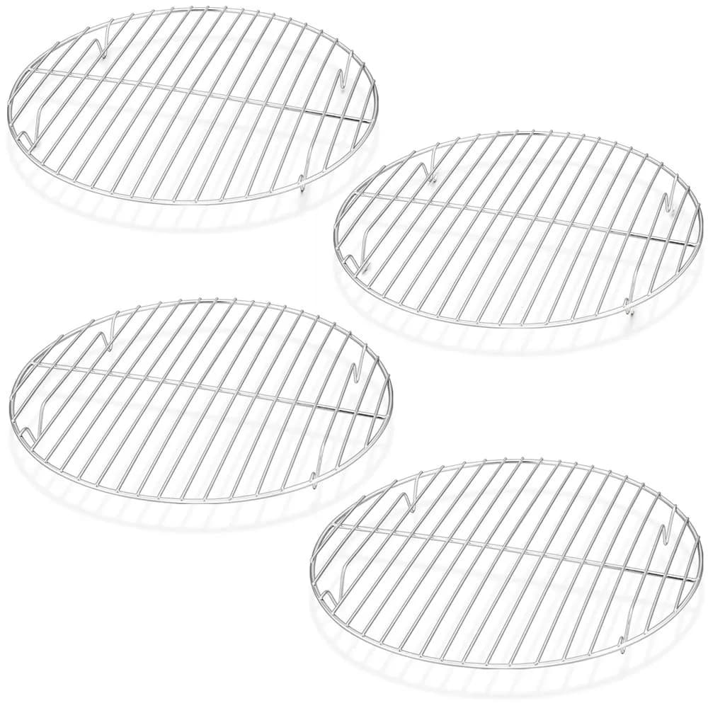 TeamFar 9 Inch Round Cooling Rack Set of 4 | Heavy Duty Stainless Steel, Rust Resistant, Dishwasher Safe - main product image