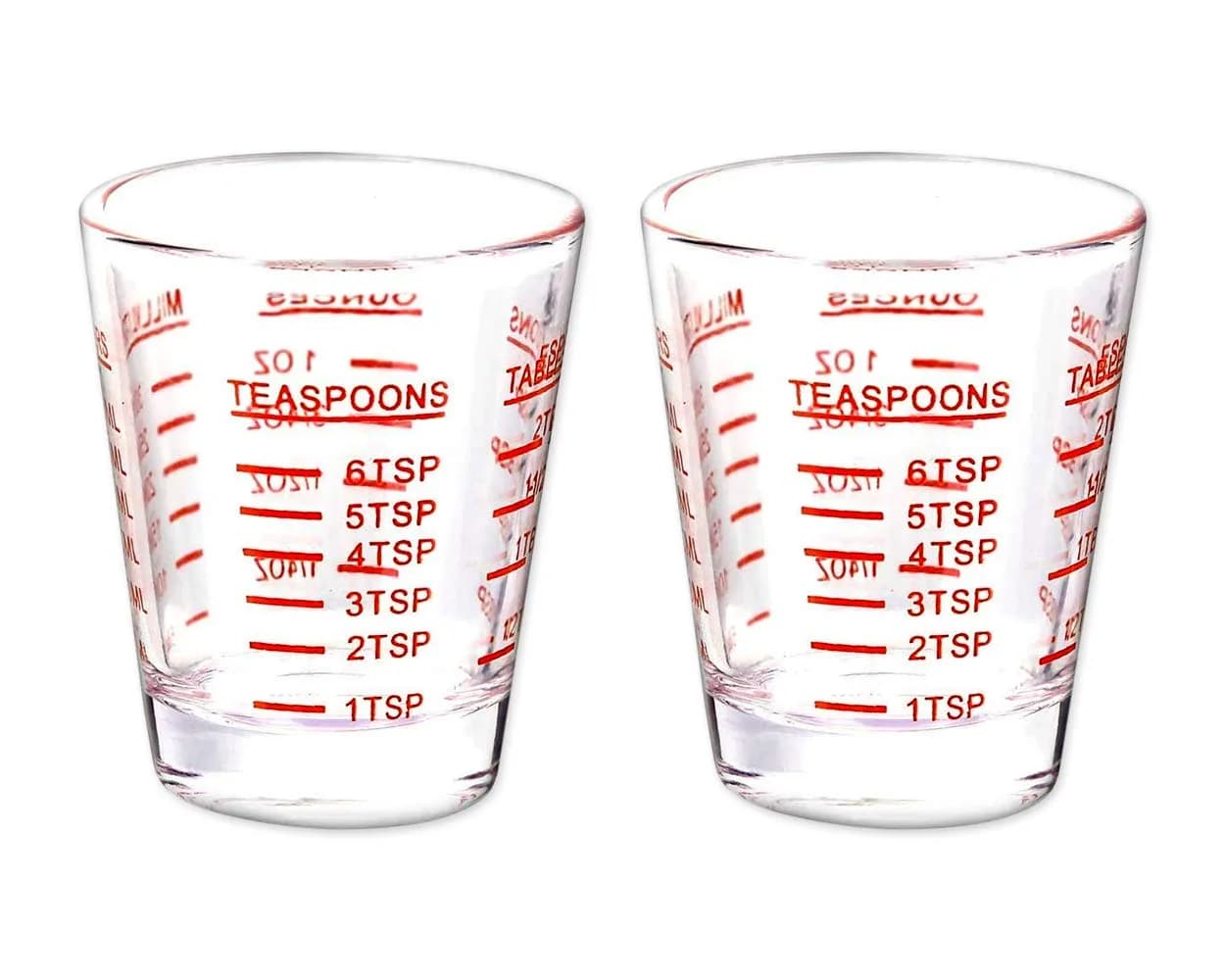 DS. DISTINCTIVE STYLE Red 30ml (1 Fl Oz) Measuring Cup Set | Precise Liquid & Dry Ingredient Measurement - main product image