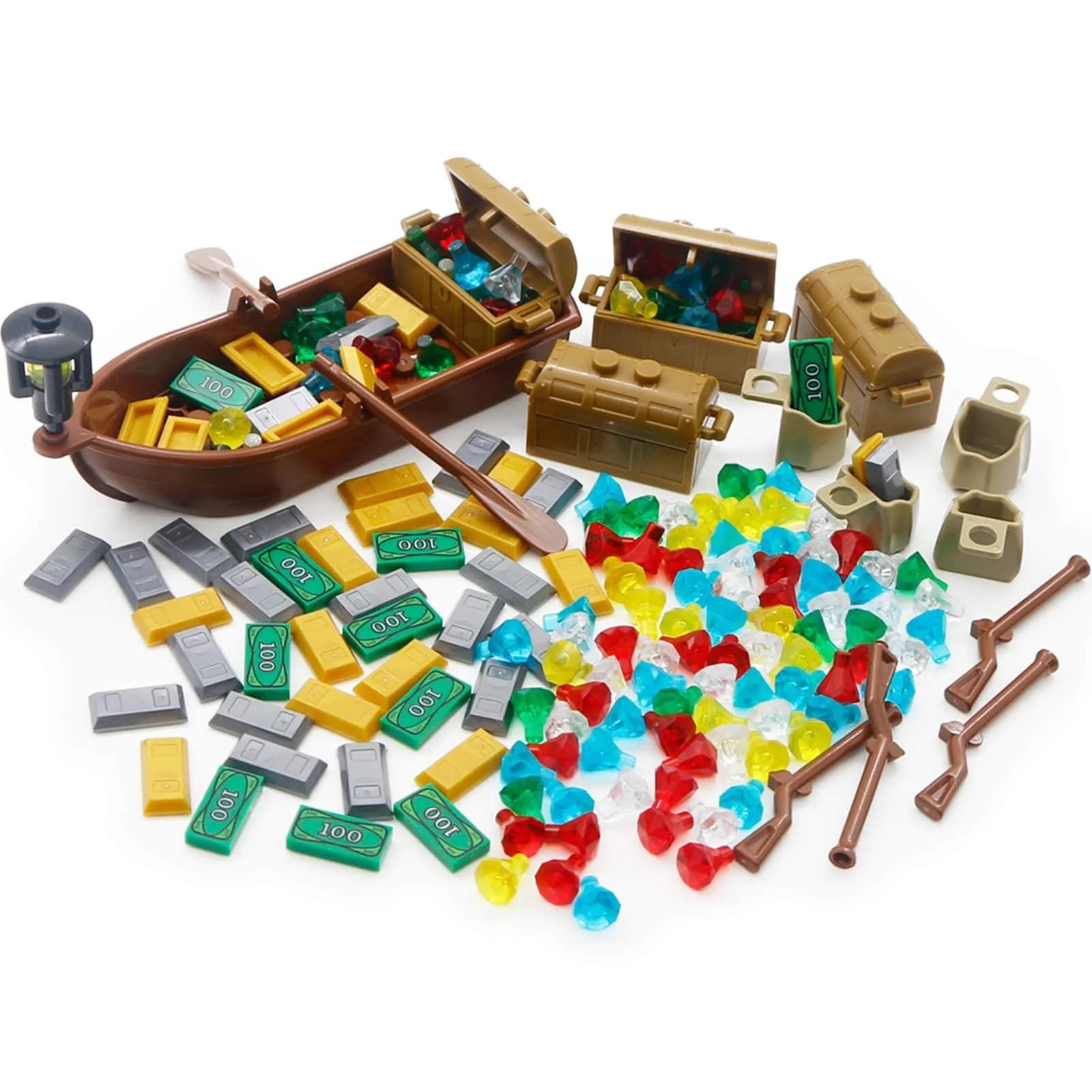 BroTex Pirate Treasure Chest Accessories 172 Pieces | STEM Educational Building Blocks for Kids 6+ - main product image