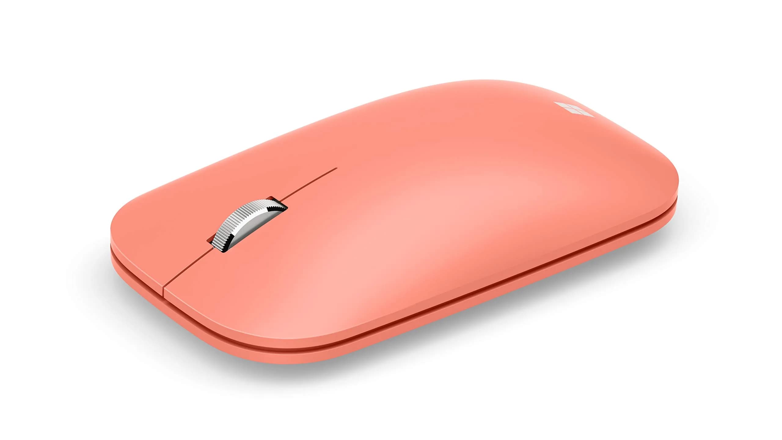 Microsoft Mobile Mouse - Peach. Comfortable Right/Left Hand Use with Metal Scroll Wheel, Wireless, Bluetooth for PC/Laptop/Desktop, works with Mac/Windows 8/10/11 Computers - main product image